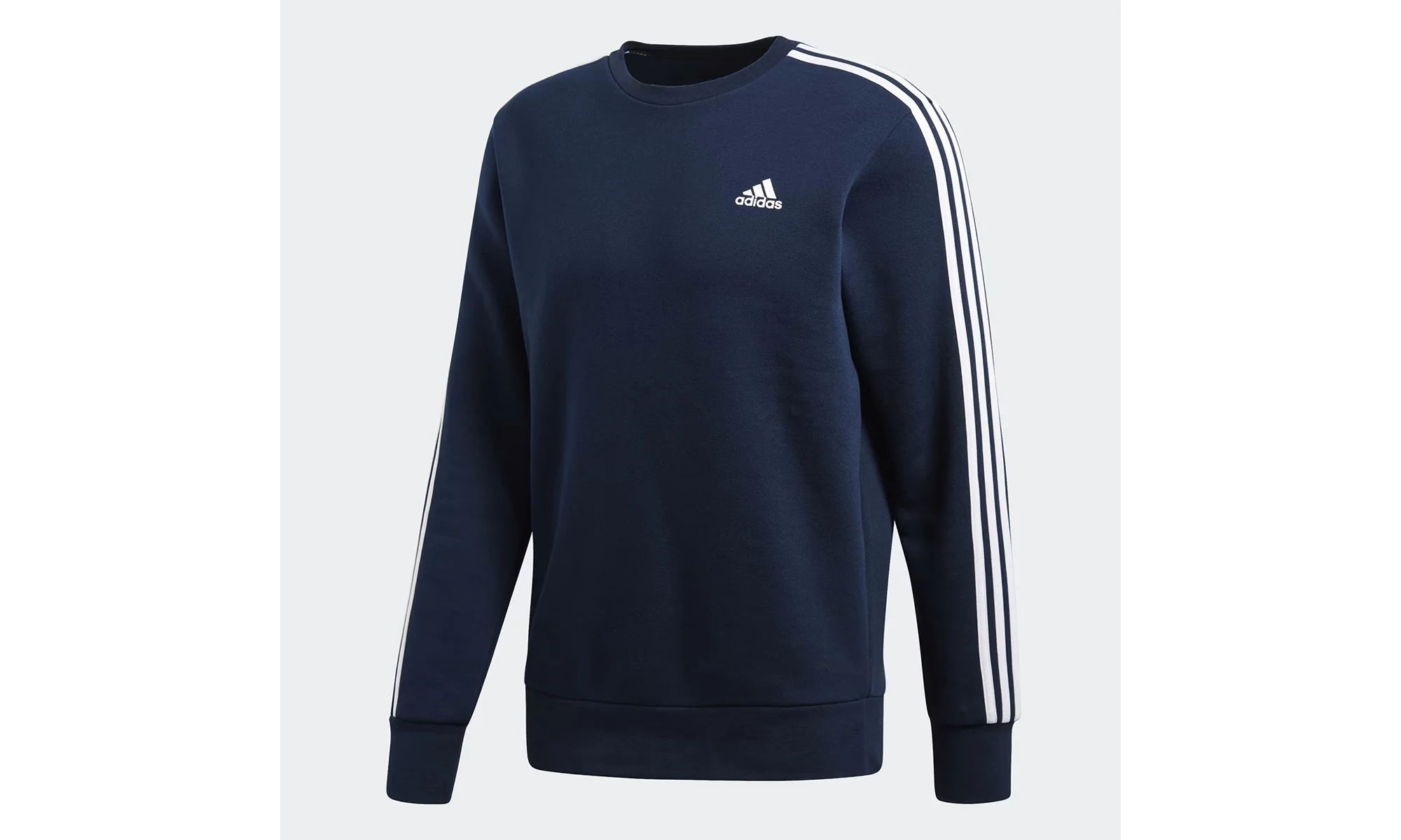 Essentials 3-Stripes Crew Sweatshirt "Collegiate Navy / White" BQ9644