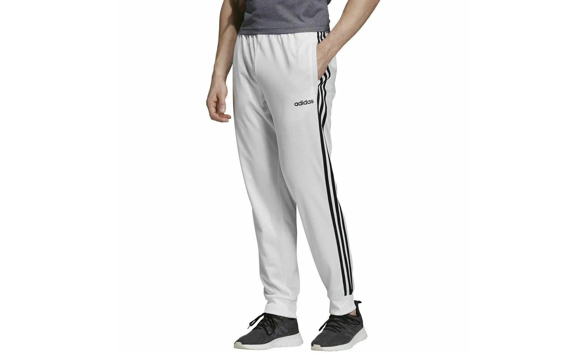 Essentials 3-Stripes Tapered Tricot Pants "White" EB3988