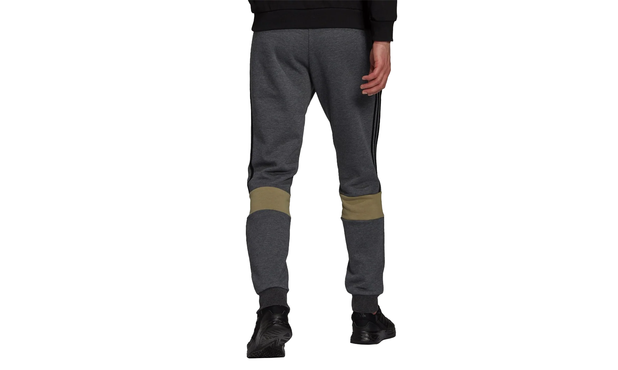 Essentials Colorblock Pants "Dark Grey Heather / Black / Orbit Green" H14632 - Image 2