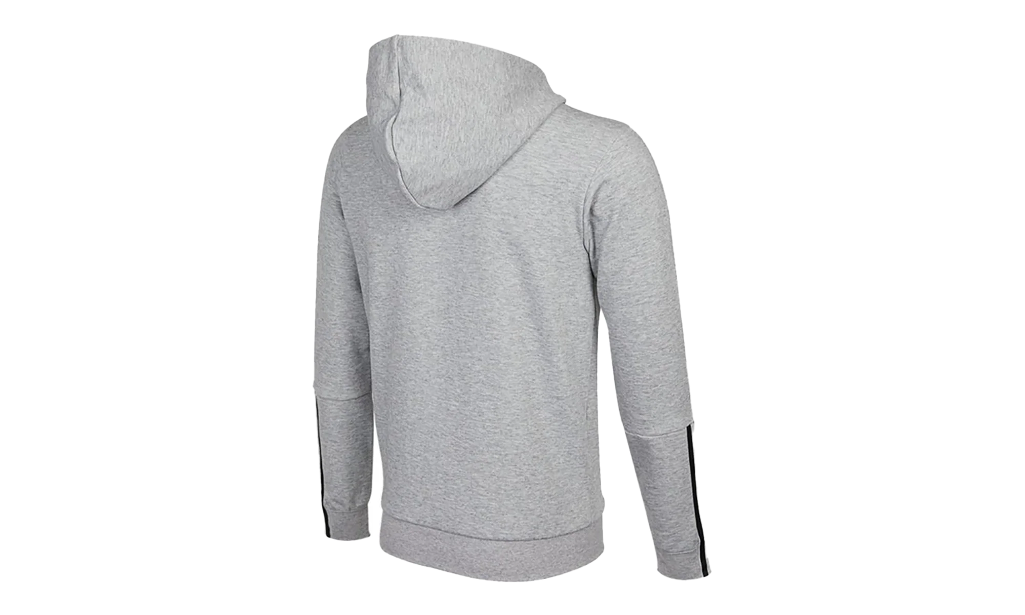 Essentials Doubleknit Cut 3-Stripes Full-Zip Hoodie "Medium Grey Heather / Black" H12214 - Image 2