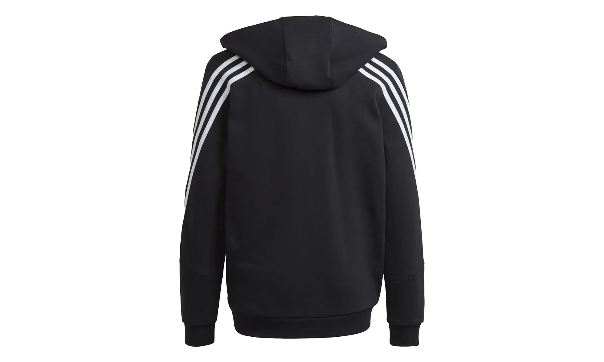 Essentials Fleece 3 Stripes Full-Zip Hoodie "Black" ib4029 - Image 2