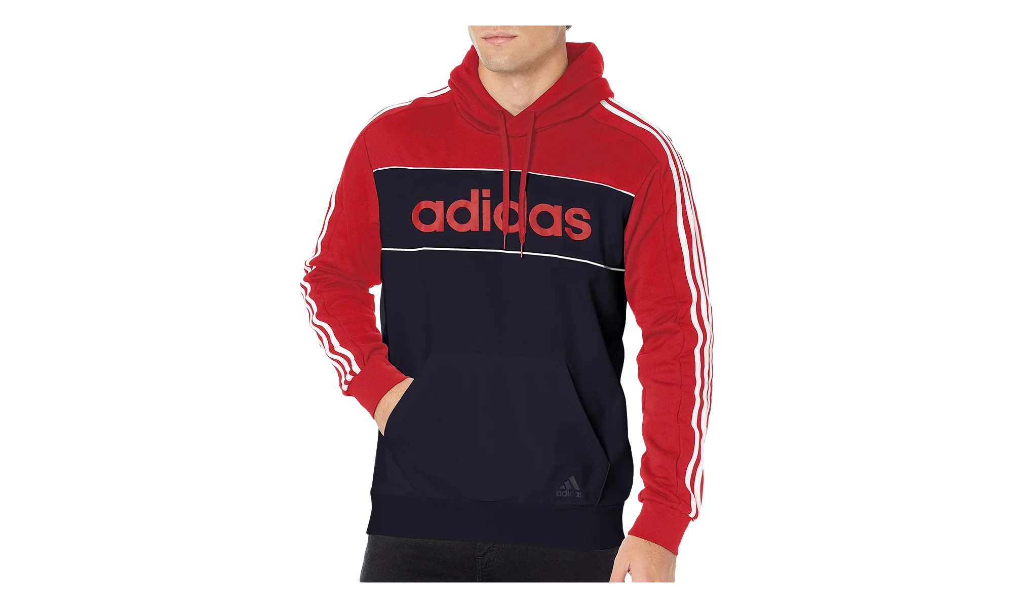 Essentials Hooded Colorblock Sweatshirt "Scarlet / Legend Ink / Scarlet" GL7465
