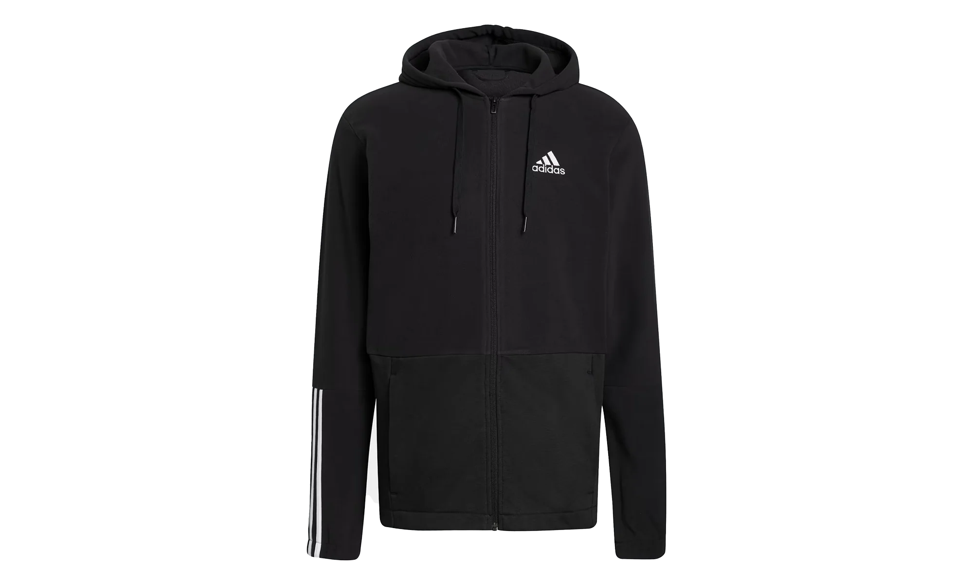 Essentials Polar Fleece Giant Logo Full-Zip Hoodie "Black / White" GV5297