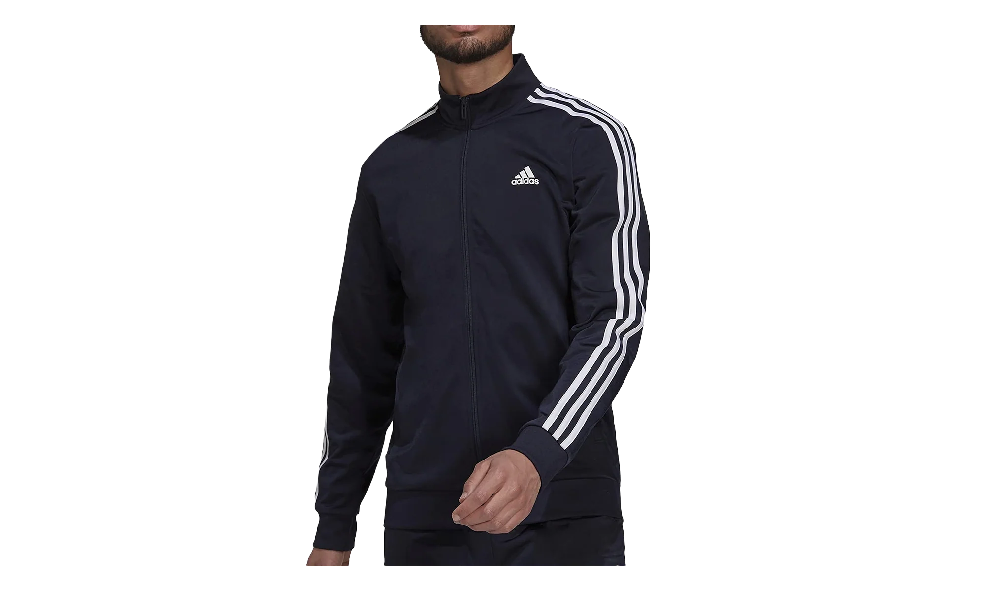 Essentials Warm-Up 3-Stripes Track Jacket "Legend Ink / White" H46100 - Image 2