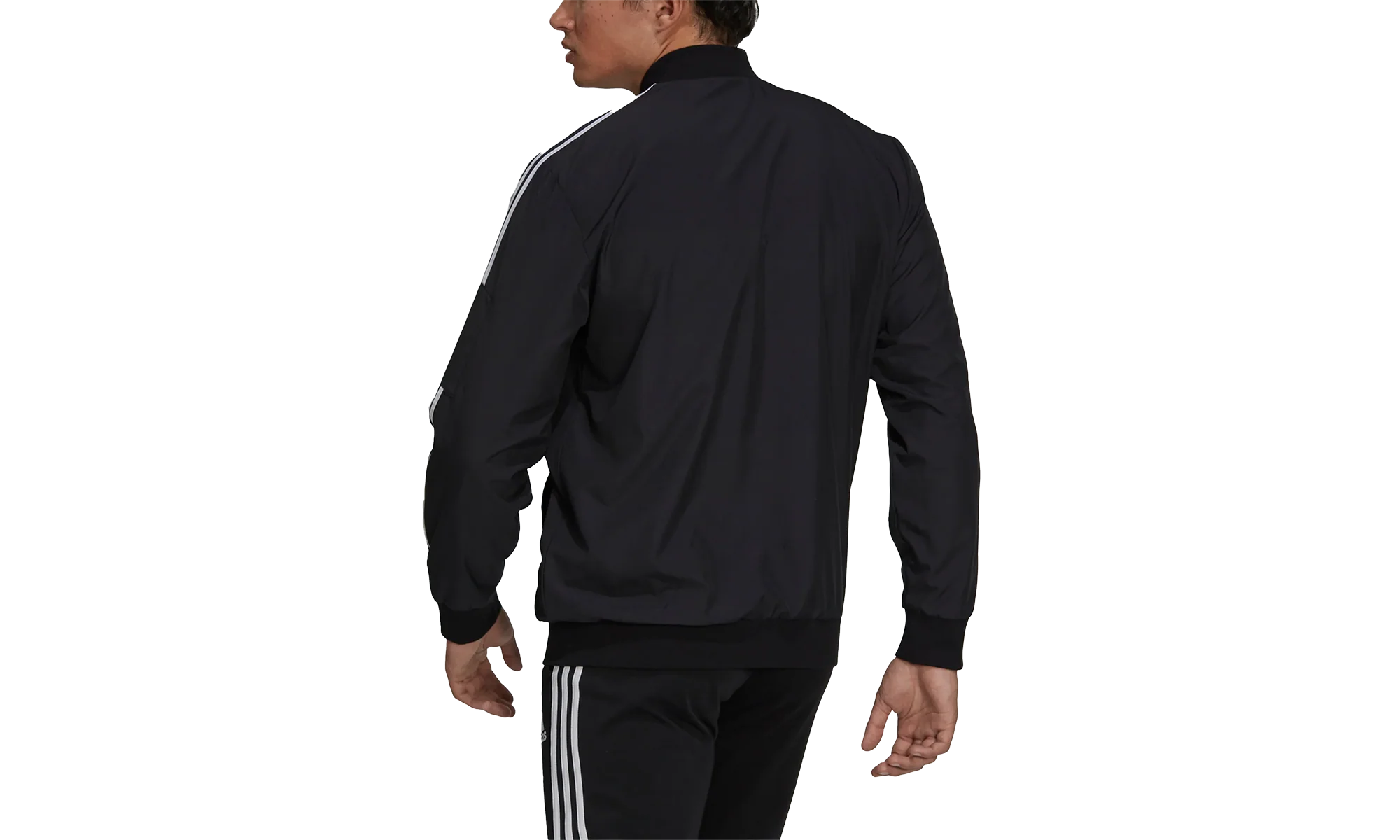 Essentials Woven 3-Stripes Jacket "Black / White" GV5254 - Image 2