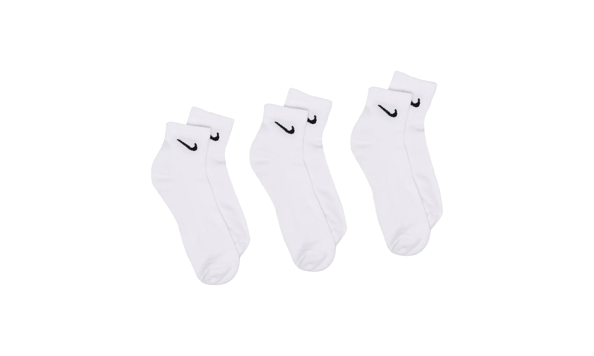 Everyday Cushioned Training Ankle Socks (3 Pairs) "White / Black" SX7667 100