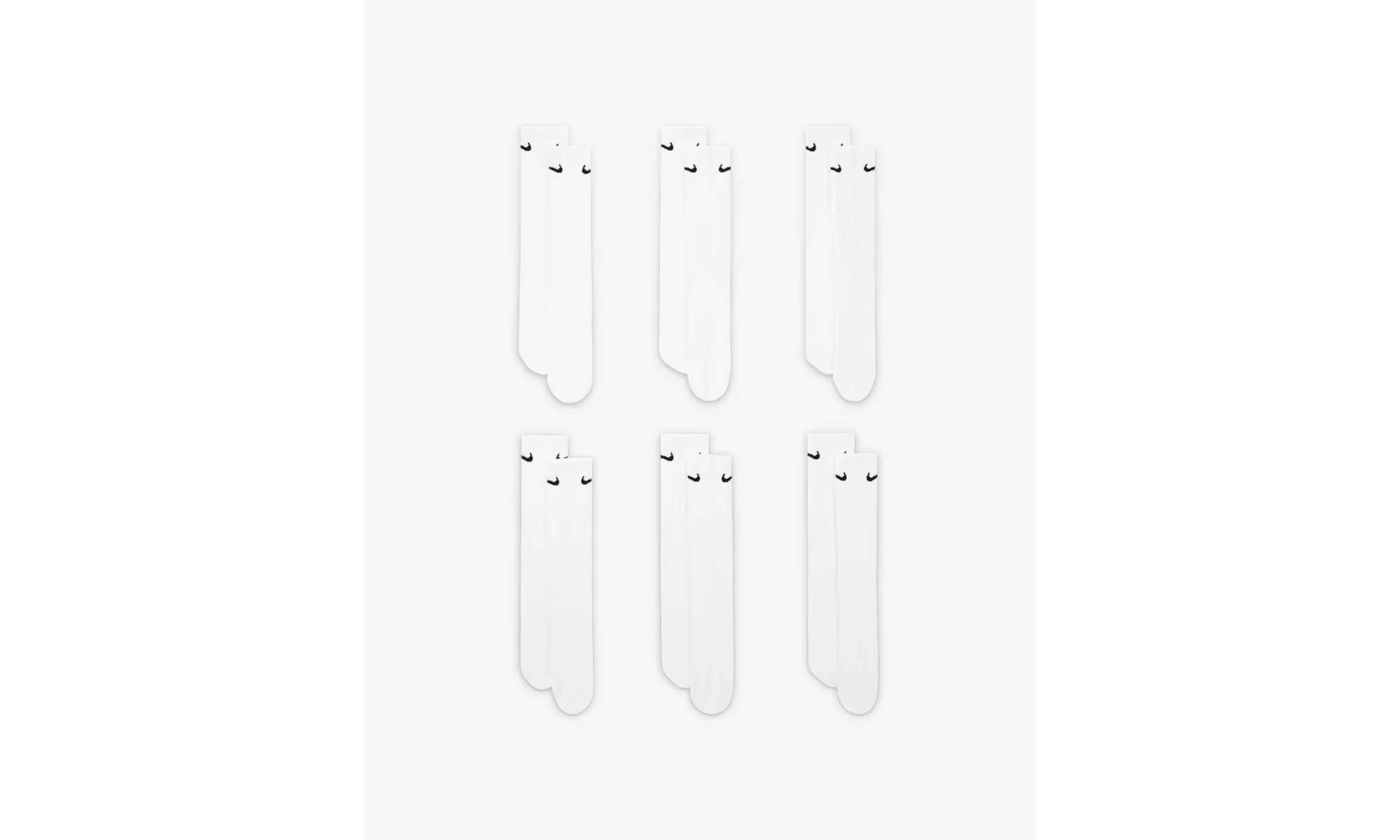 Everyday Cushioned Training Crew Socks (6 Pairs) "White / Black" SX7666 100 - Image 2