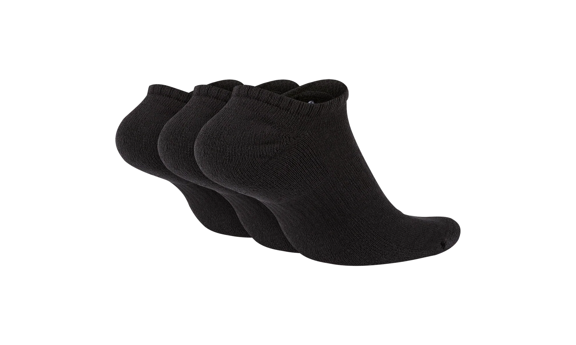 Everyday Cushioned Training No-Show Socks "Black / White - (3 Pairs)" SX7673 010 - Image 2