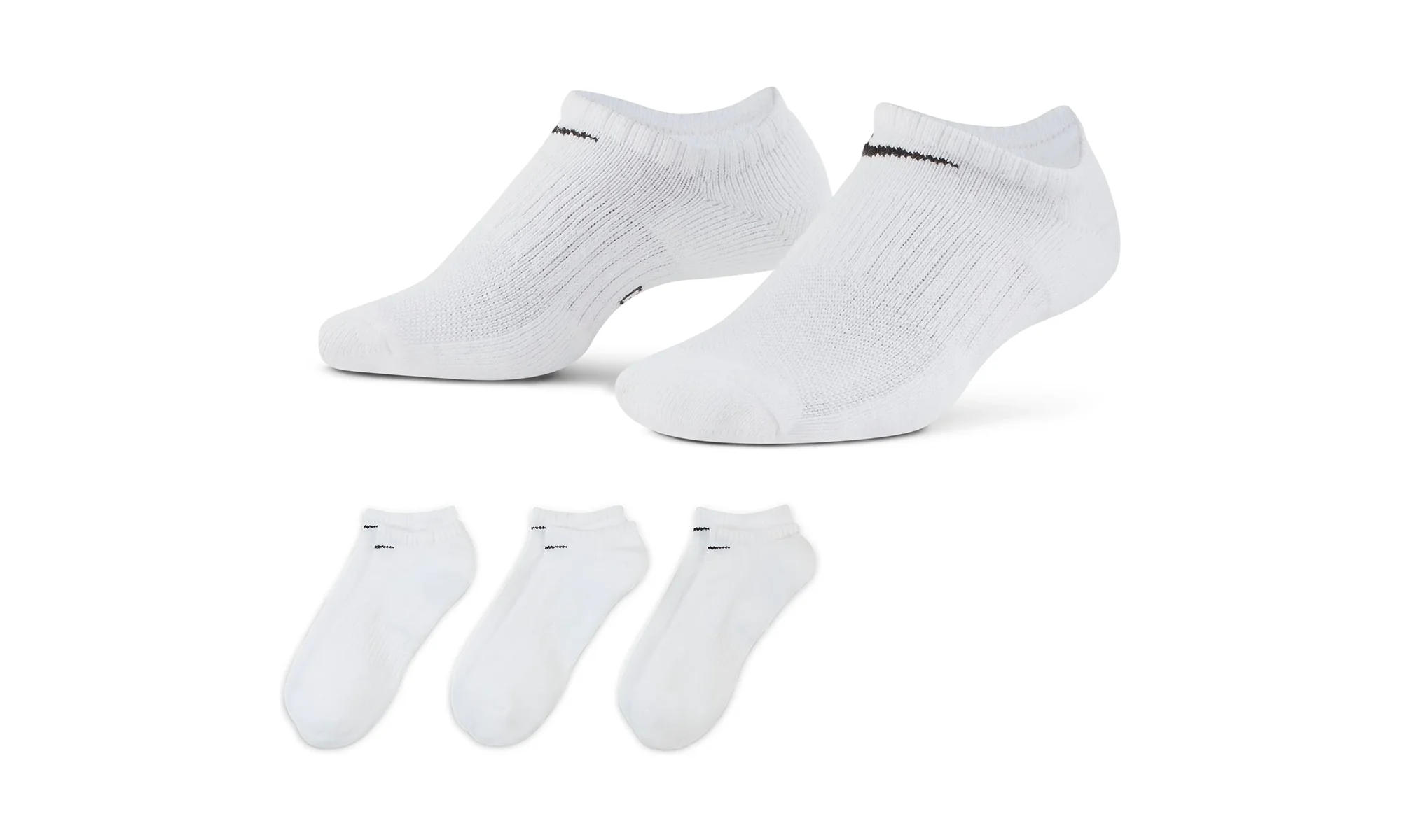 Everyday Cushioned Training No-Show Socks "White / Black - (3 Pairs)" SX7673 100