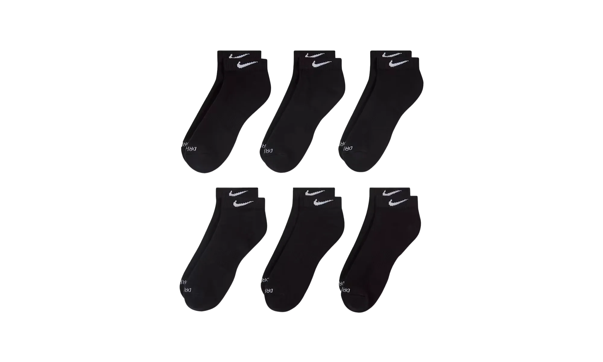 Everyday Plus Cushioned Training Low Socks (6 Pairs) "Black" SX7042 010 - Image 2