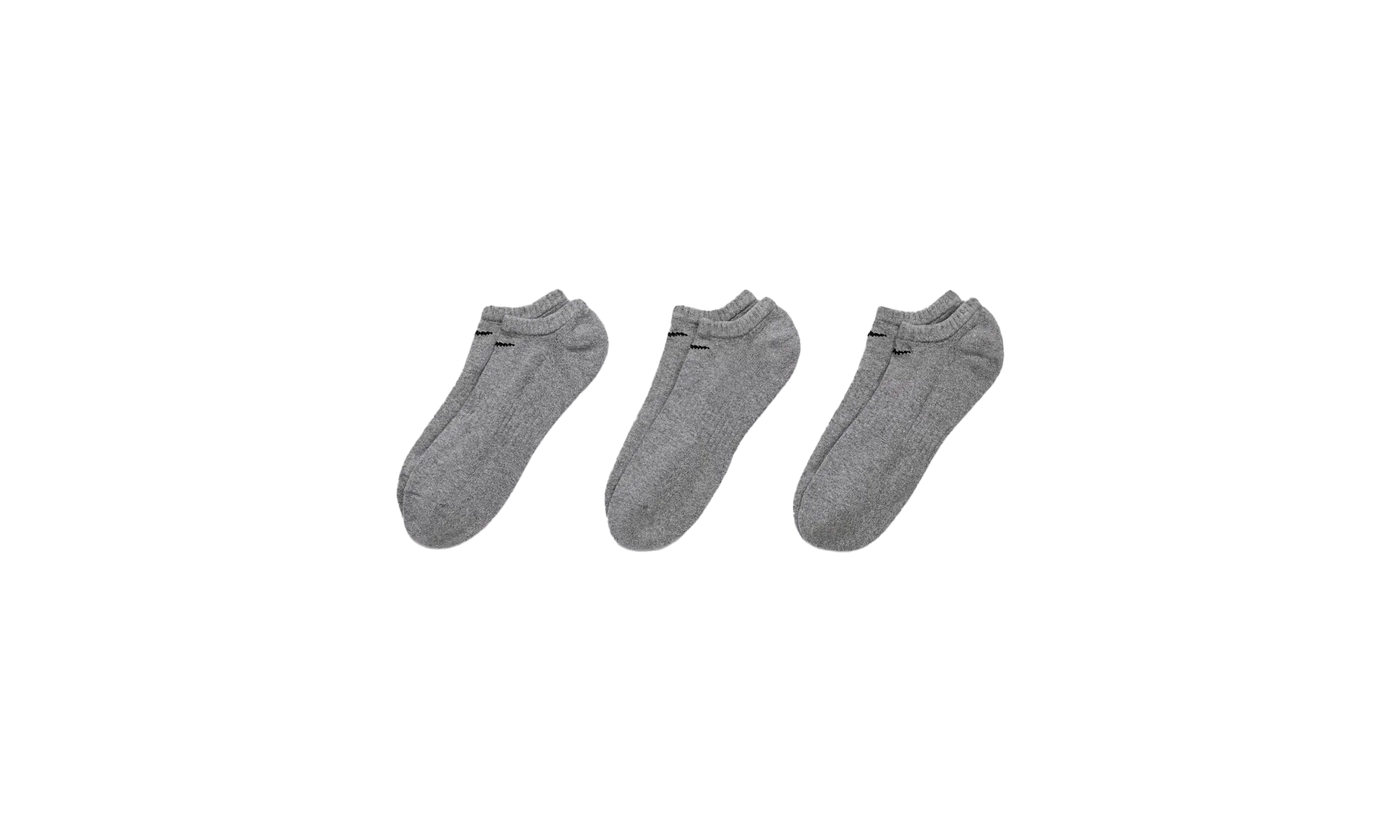 Everyday Plus Cushioned Training No-show Socks (3 Pairs) "Grey / Black" SX7673 064 - Image 2