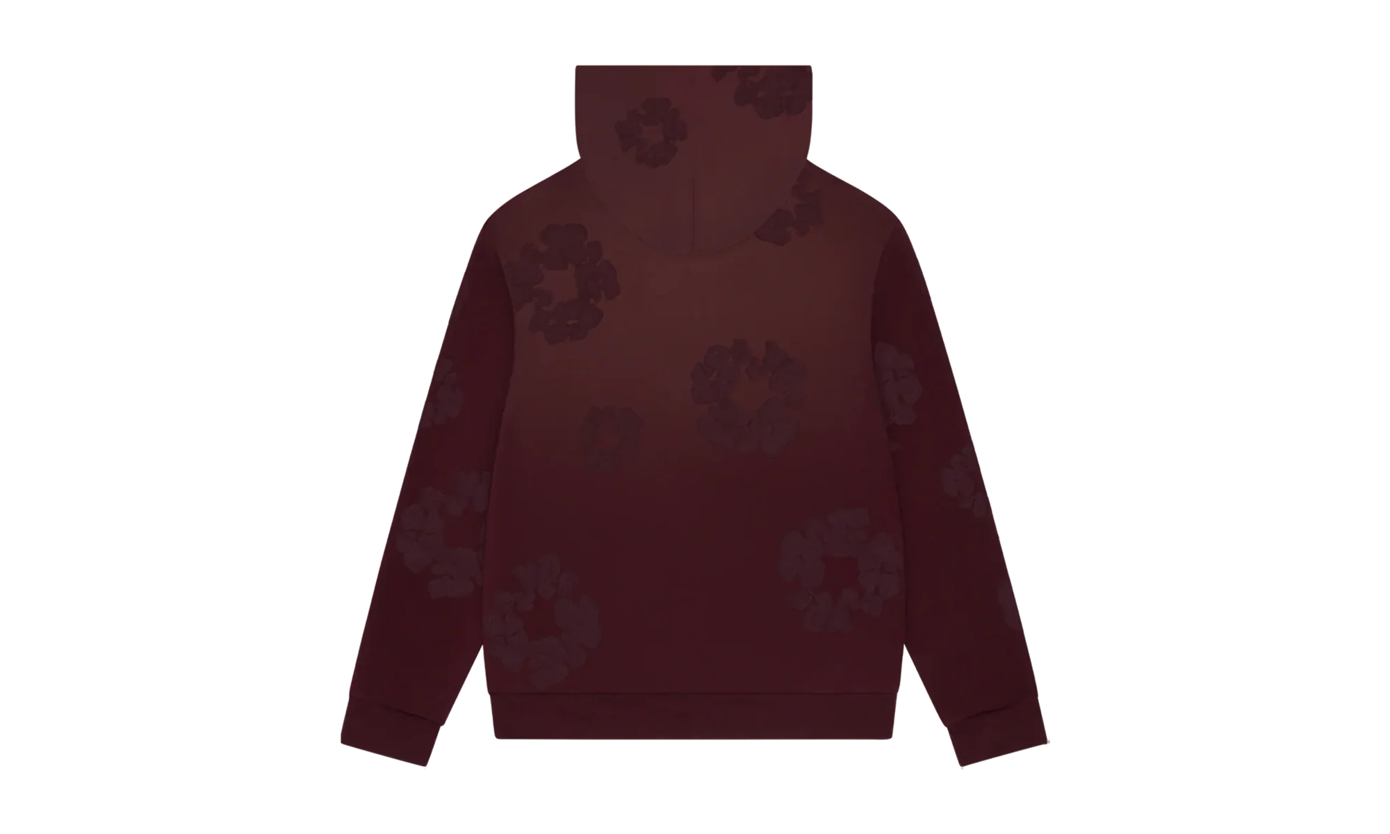 Faded Mono Cotton Wreath Hoodie "Beet Root" DT248 - Image 2