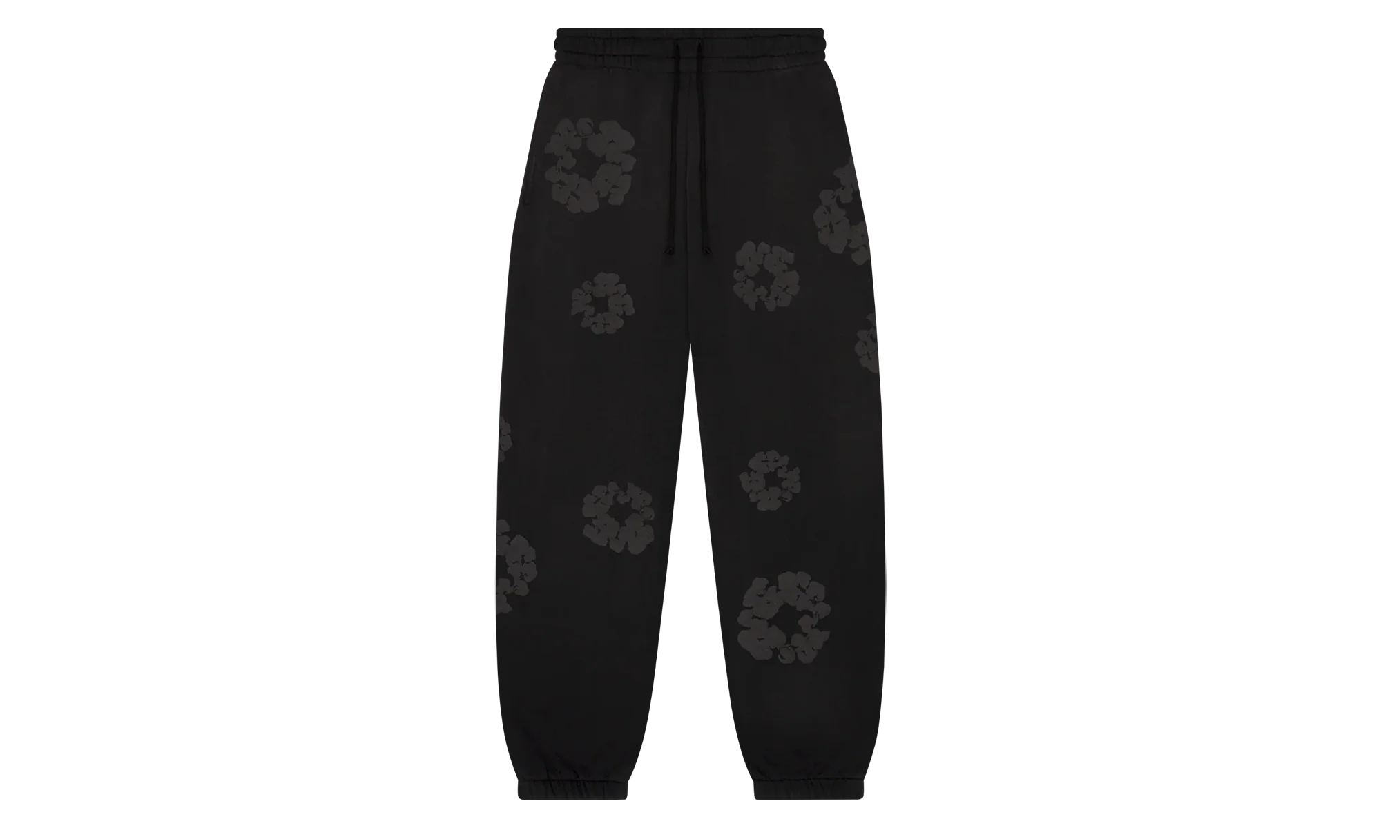 Faded Mono Cotton Wreath Sweatpants "Black" DT247