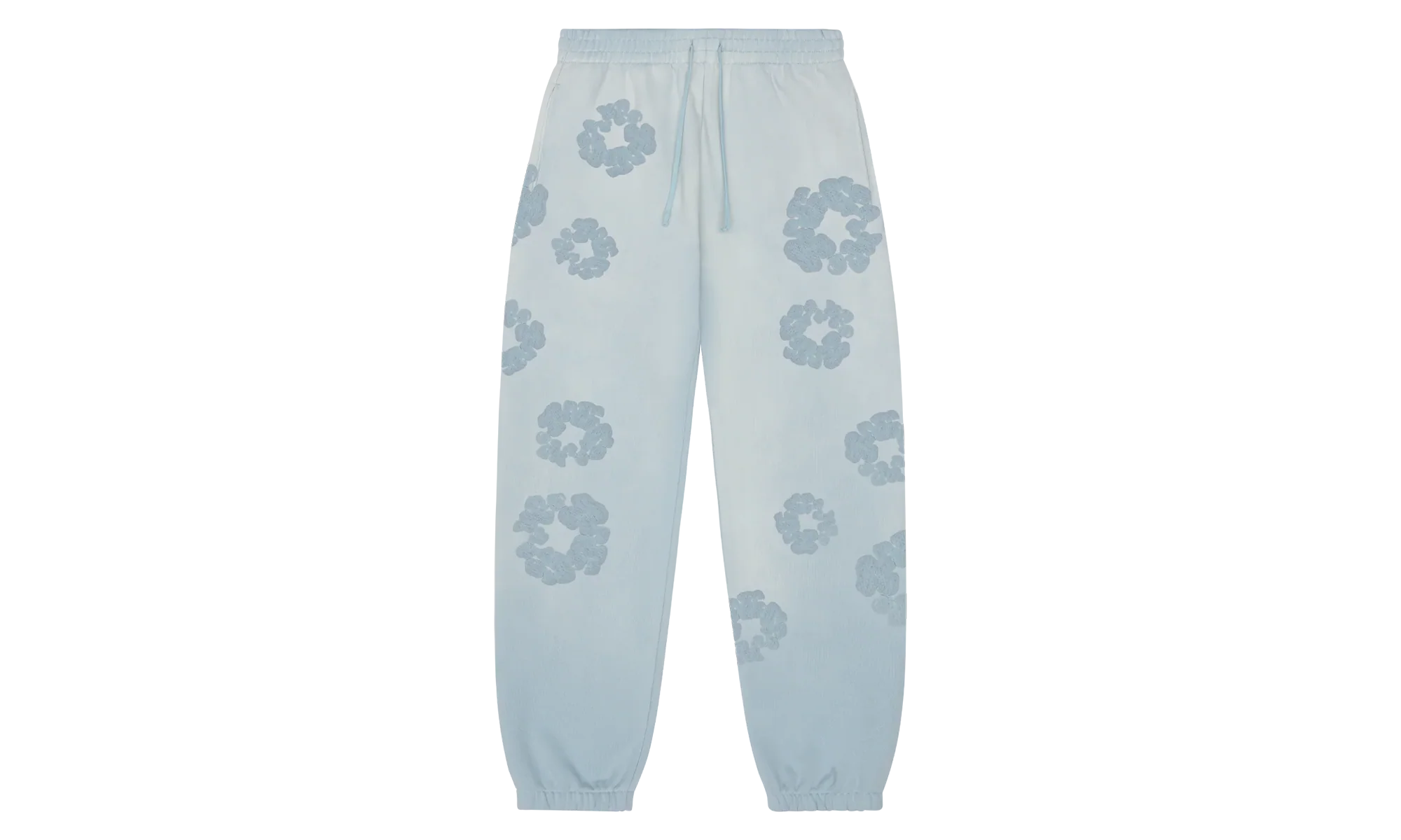 Faded Mono Cotton Wreath Sweatpants "Light Blue" DT246