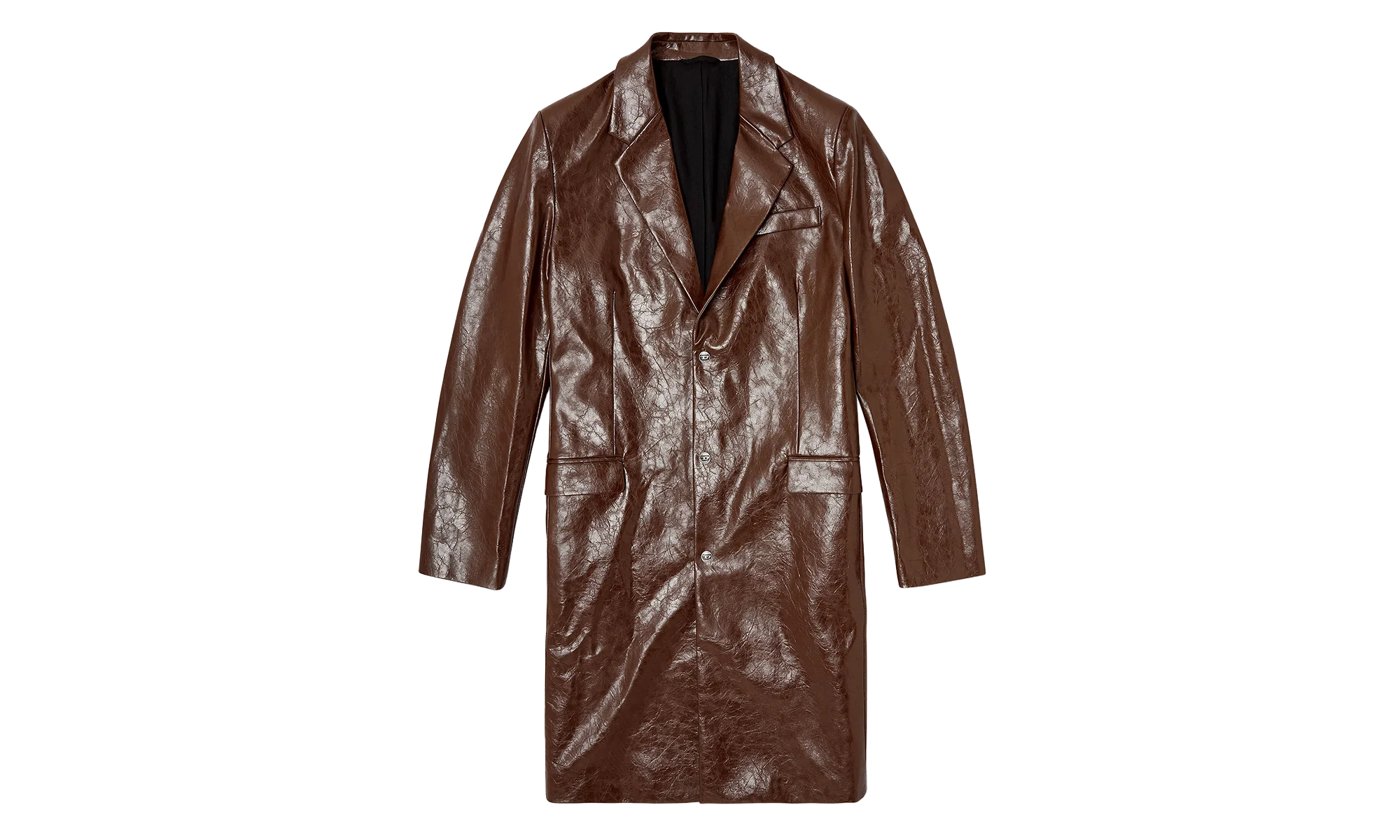Fake Leather Coat "Brown" A210910QMBU7FG