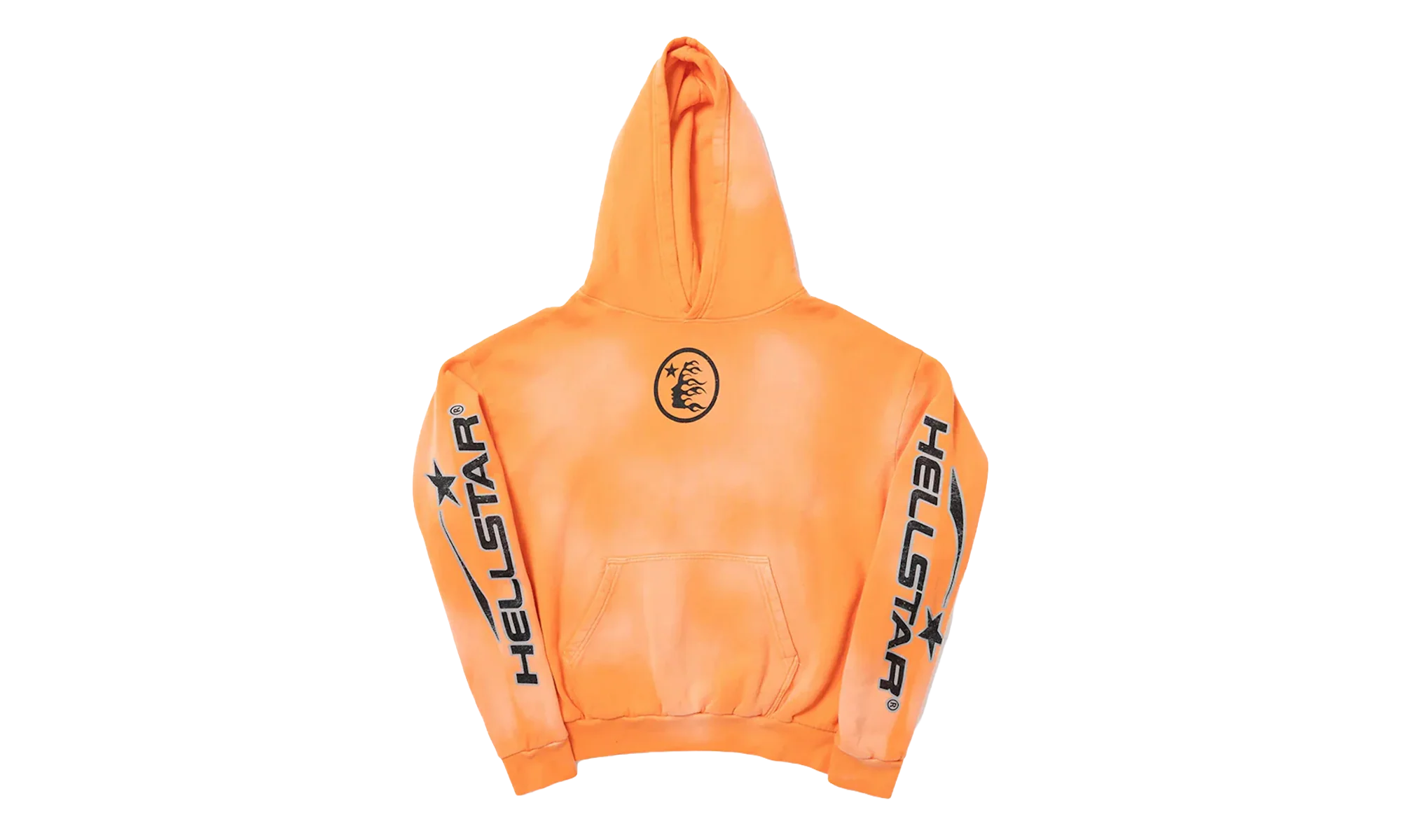 Fire Hoodie with Flare Bottom Sweatpants (Full Set) "Orange" HSR133 - Image 2
