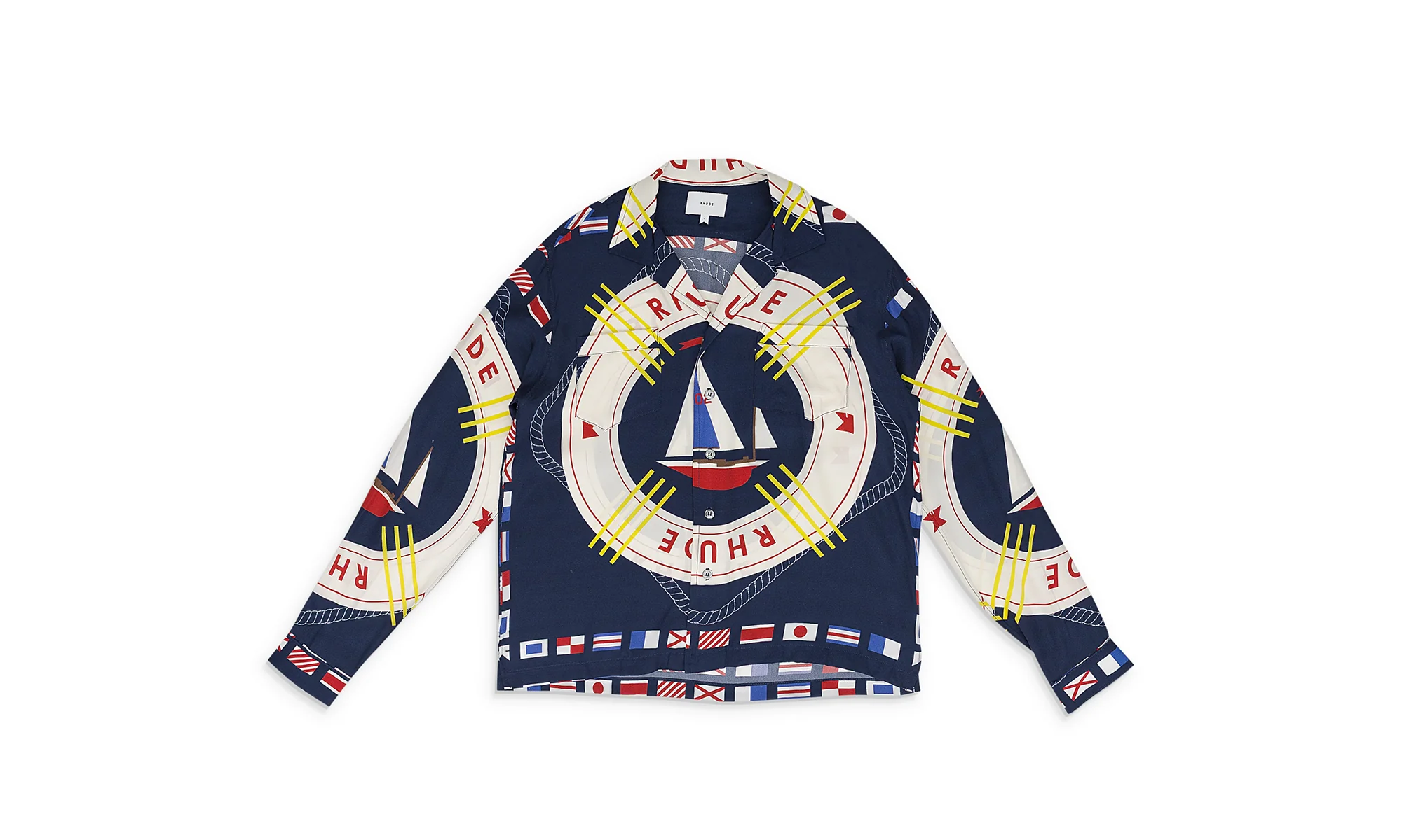 Flag Sail LS Silk Button-Down Shirt "Blue" RHSS24SR16174976 BLM