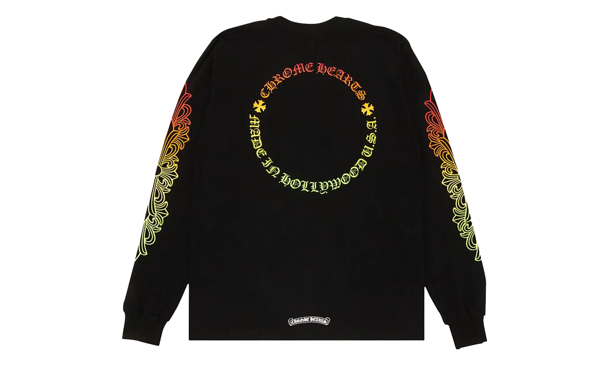 Floral Sleeve Gradient Long-sleeve T-shirt "Black" CHRM0821 - Image 2