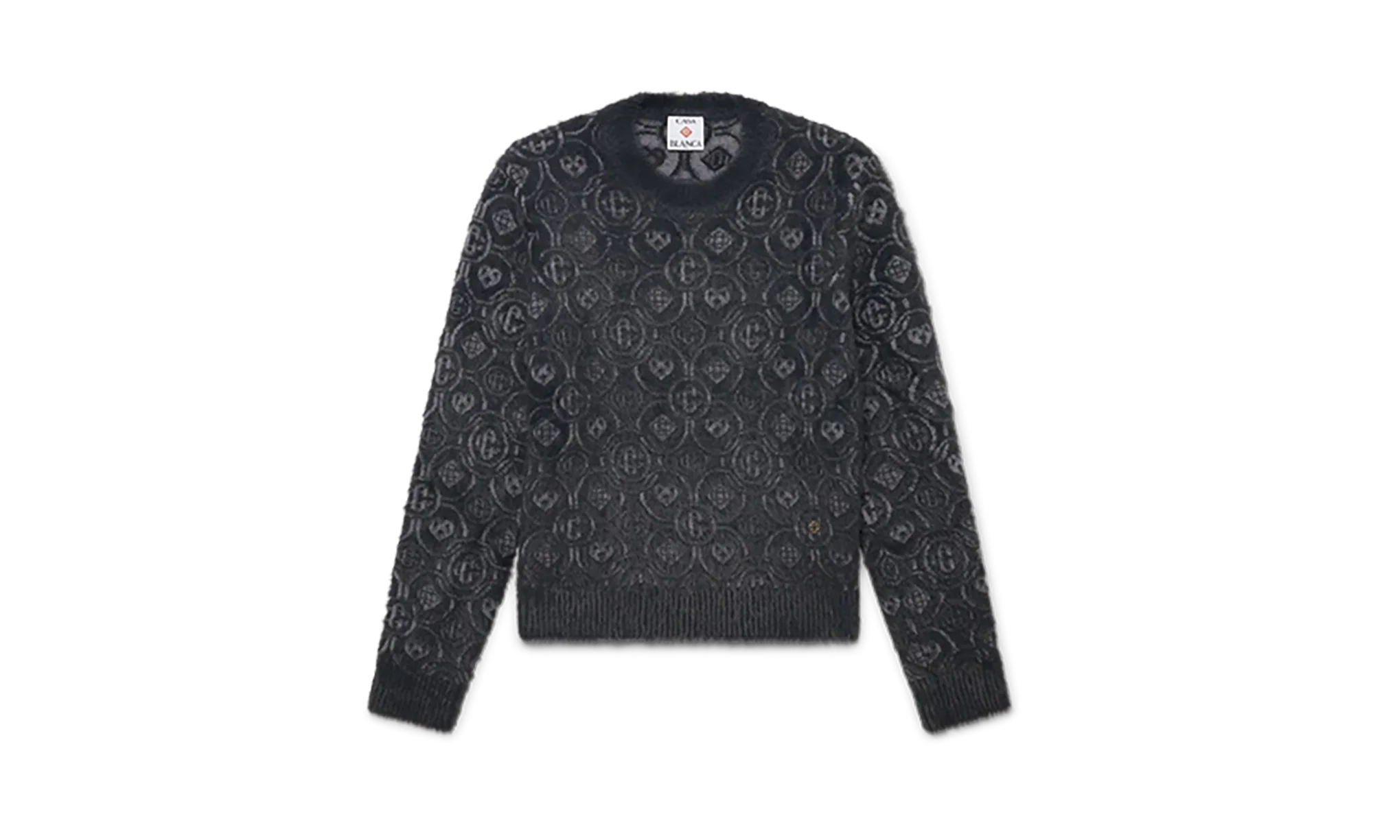 FLUFFY MONOGRAM CREWNECK "Grey" M AW25 KW 1095 01