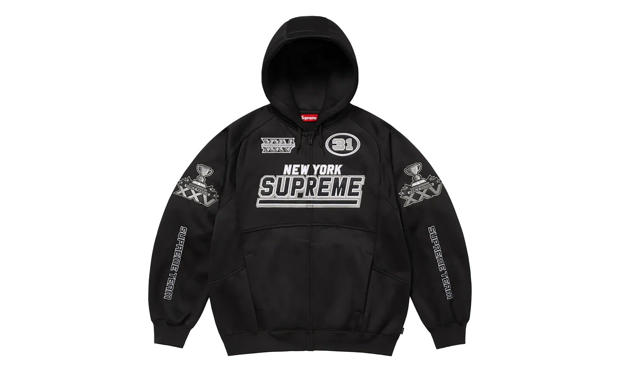 Football Zip Up Hooded Sweatshirt "FW25 - Black" SU26736