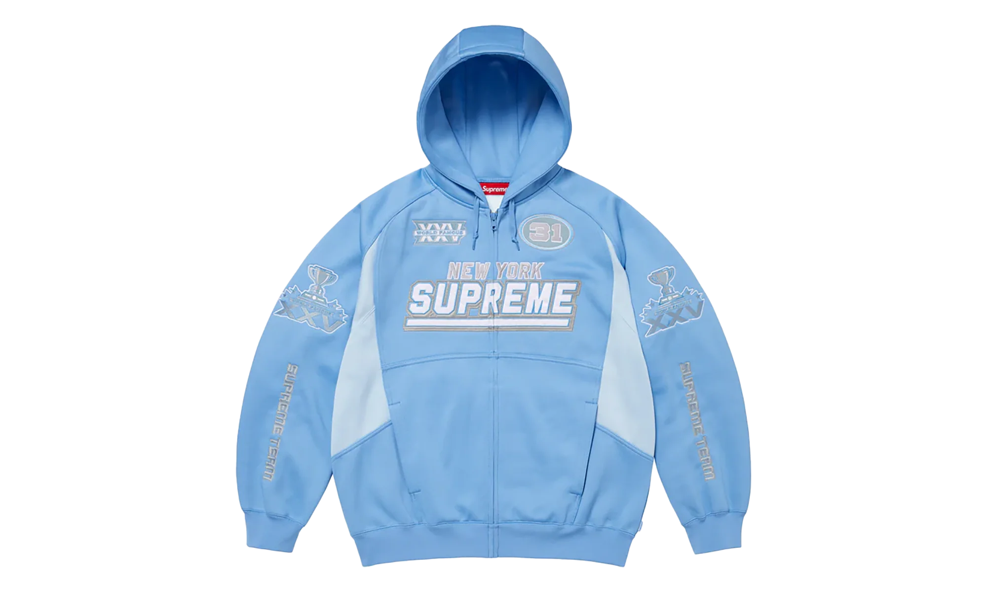 Football Zip Up Hooded Sweatshirt "FW25 - Light Blue" SU26735