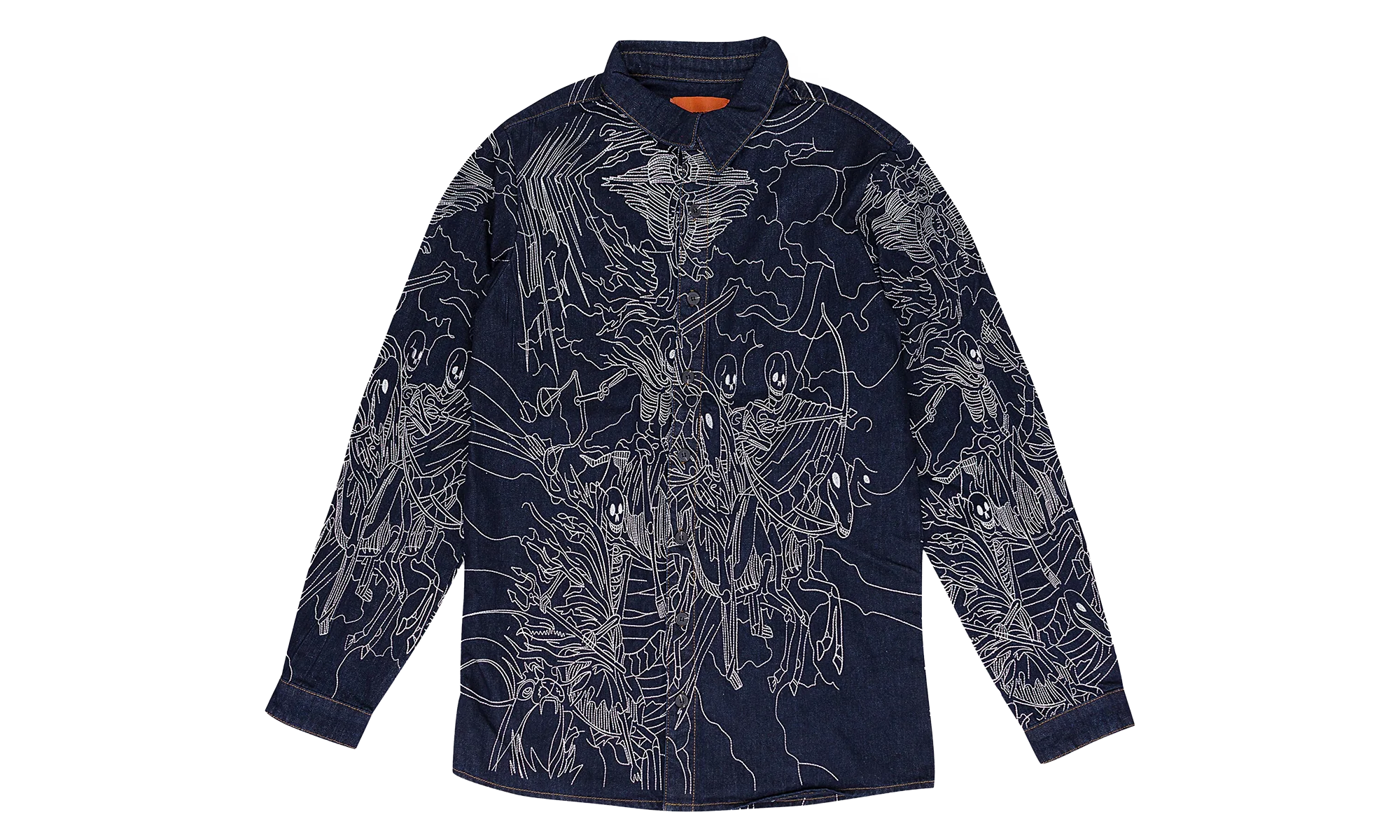 Four Horsemen Button-Down Shirt "Indigo" FOUR HRSMN DENM INDGO
