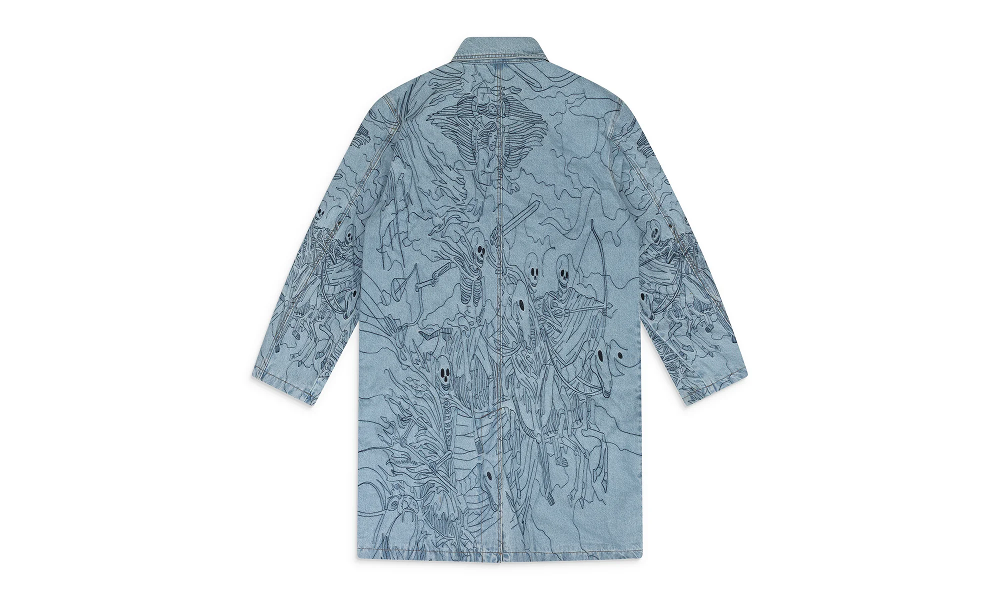 FOUR HORSEMEN TRENCH COAT "BLUE" DENM FOUR HRSMN TRNCH COAT - Image 2