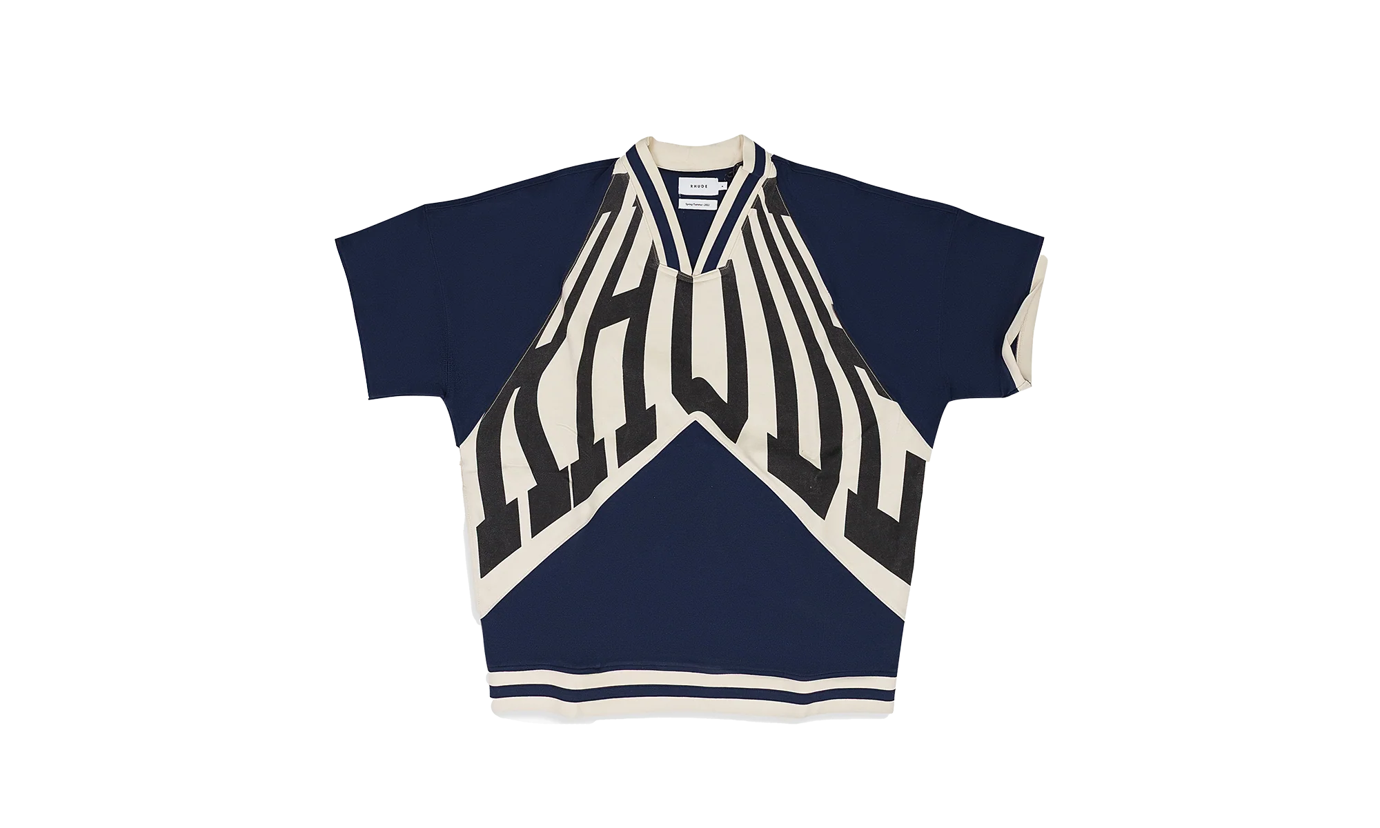 FRONT PRINT RHACER POLO SHIRT "NAVY/CREAM" RHSS22TT09016638 NVC