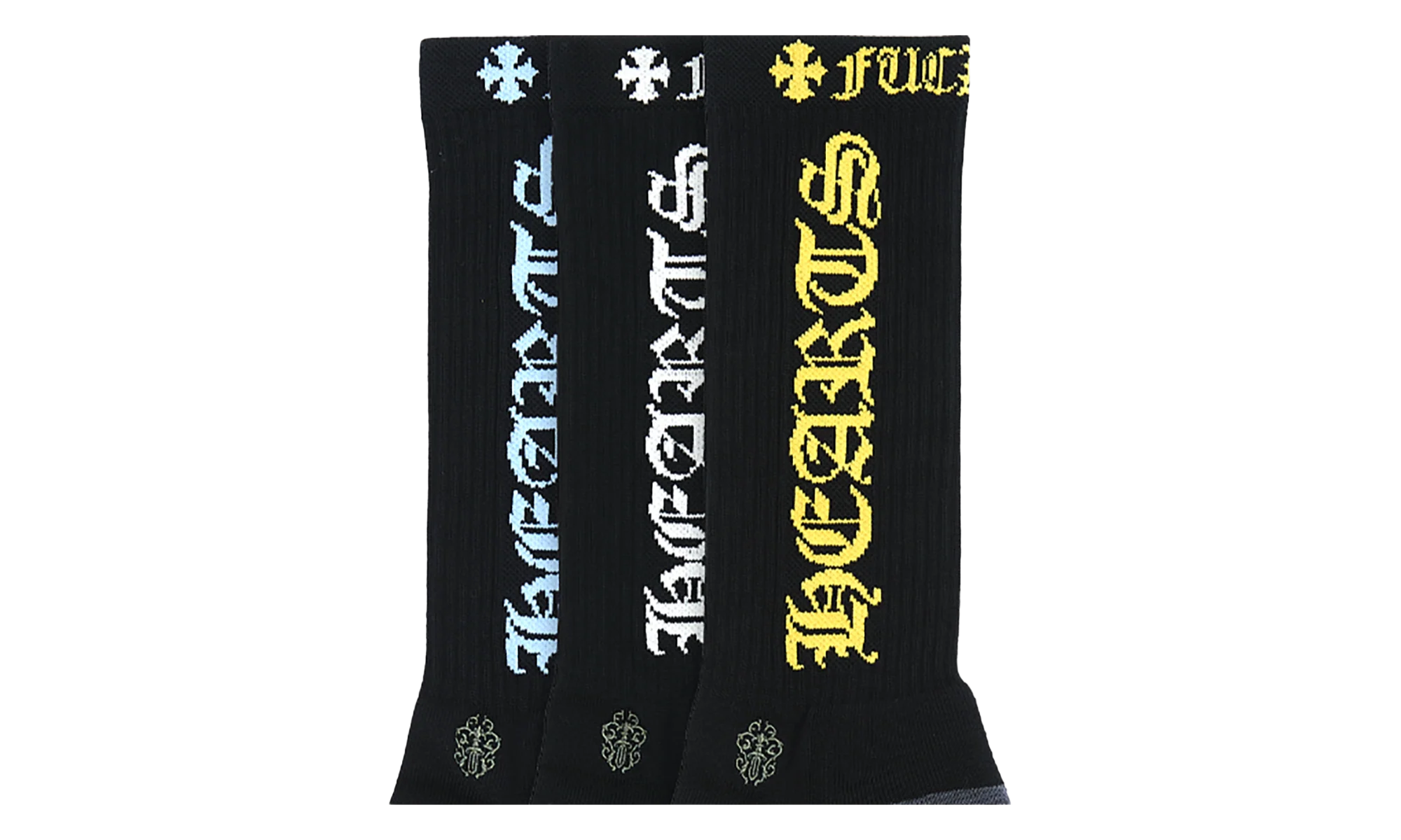 Fuck You Logo Socks (3 Pack) "Black / Multi" CHRM0905 - Image 2