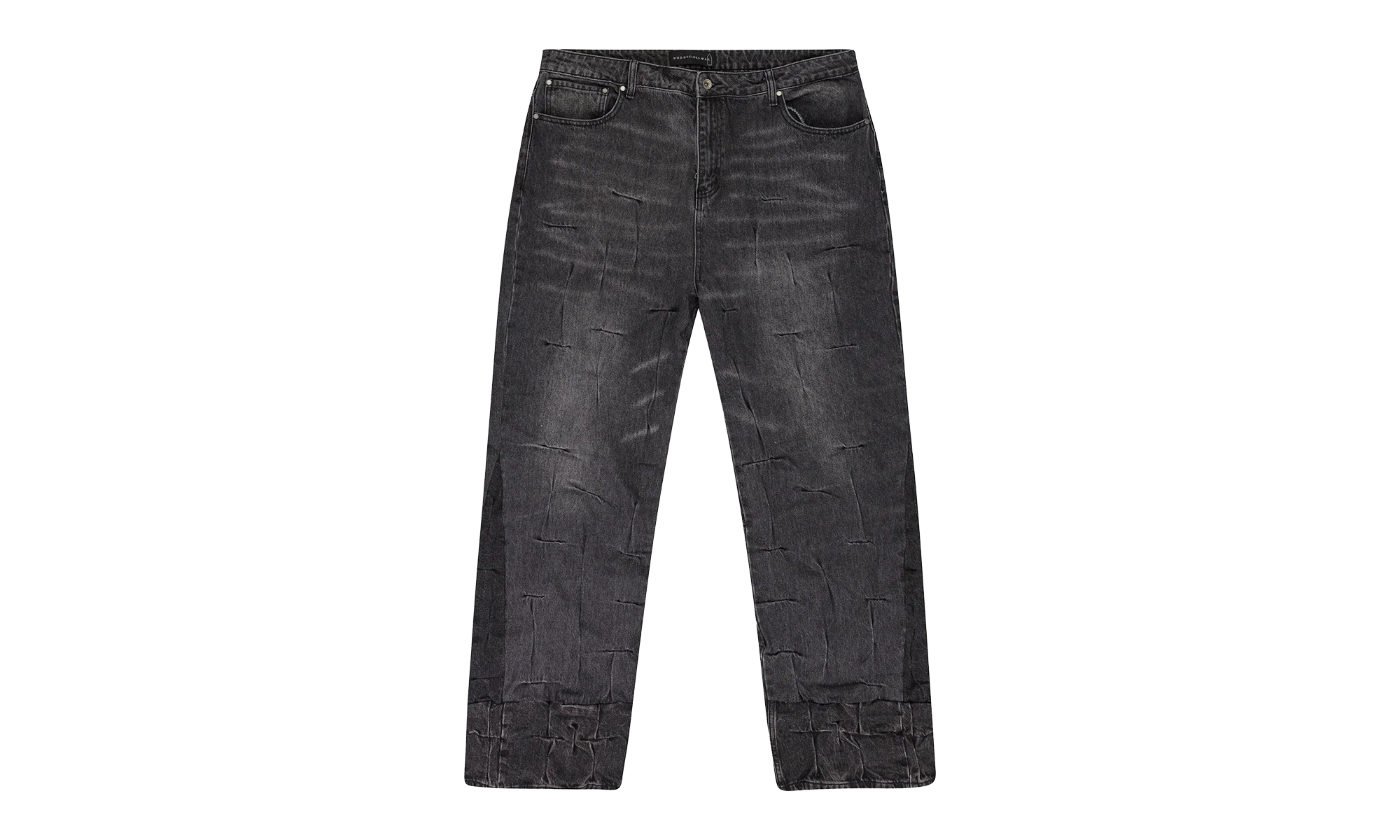 Gathered Straight-Fit Jeans "Black" 11200690002AW23