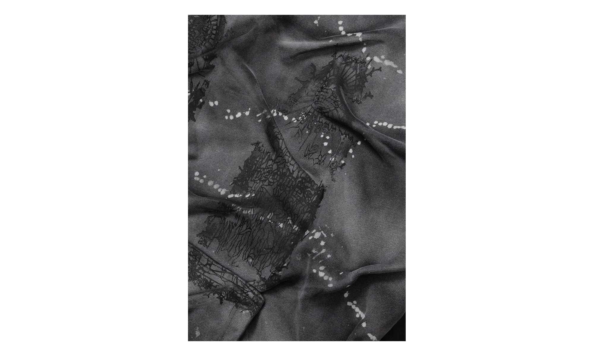 Gathered Thorn Window Hoodie "Black / Grey" CU6OFEQL - Image 2