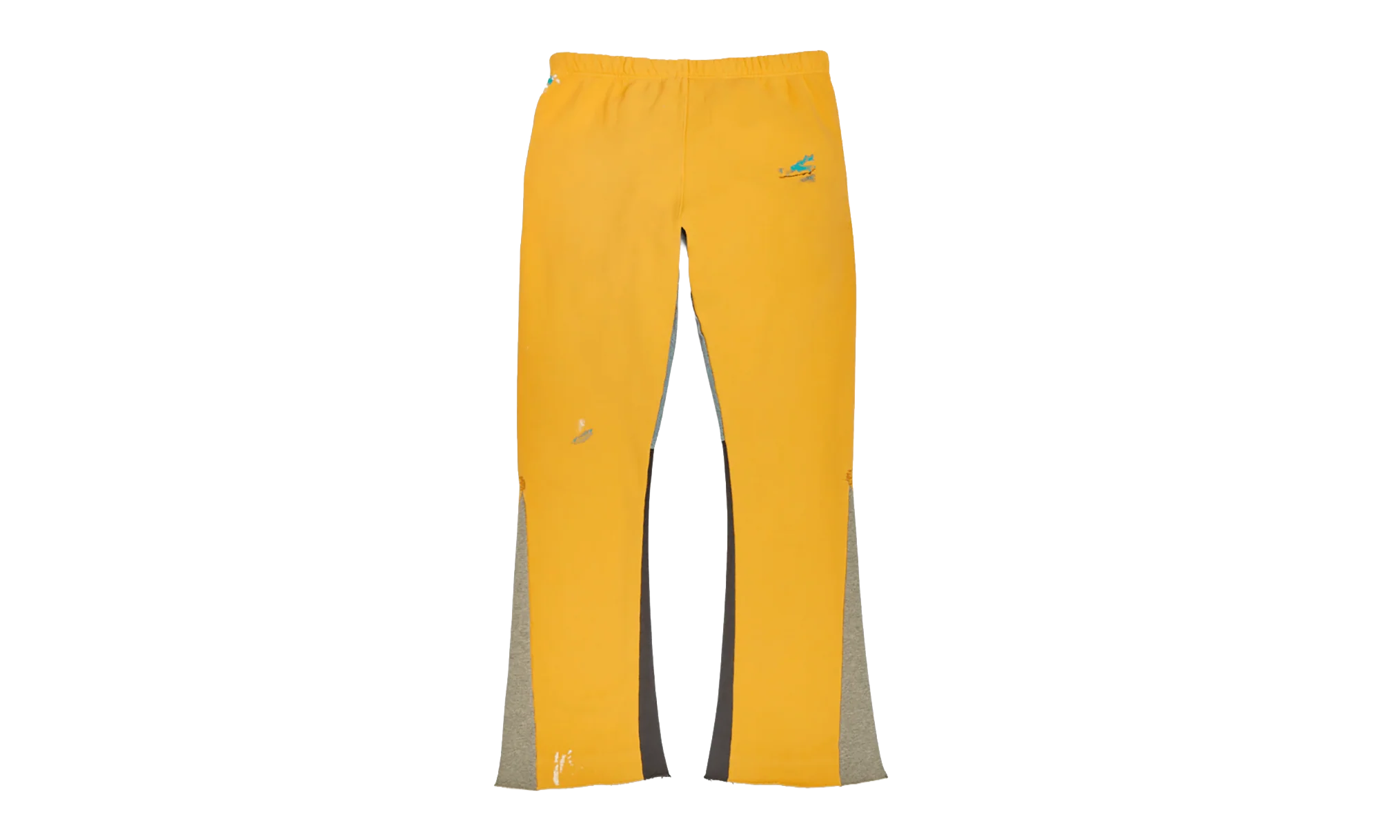 GD Logo Paint Splatter Flare Sweatpants "Yellow Black Multi" GDGLFSY - Image 2