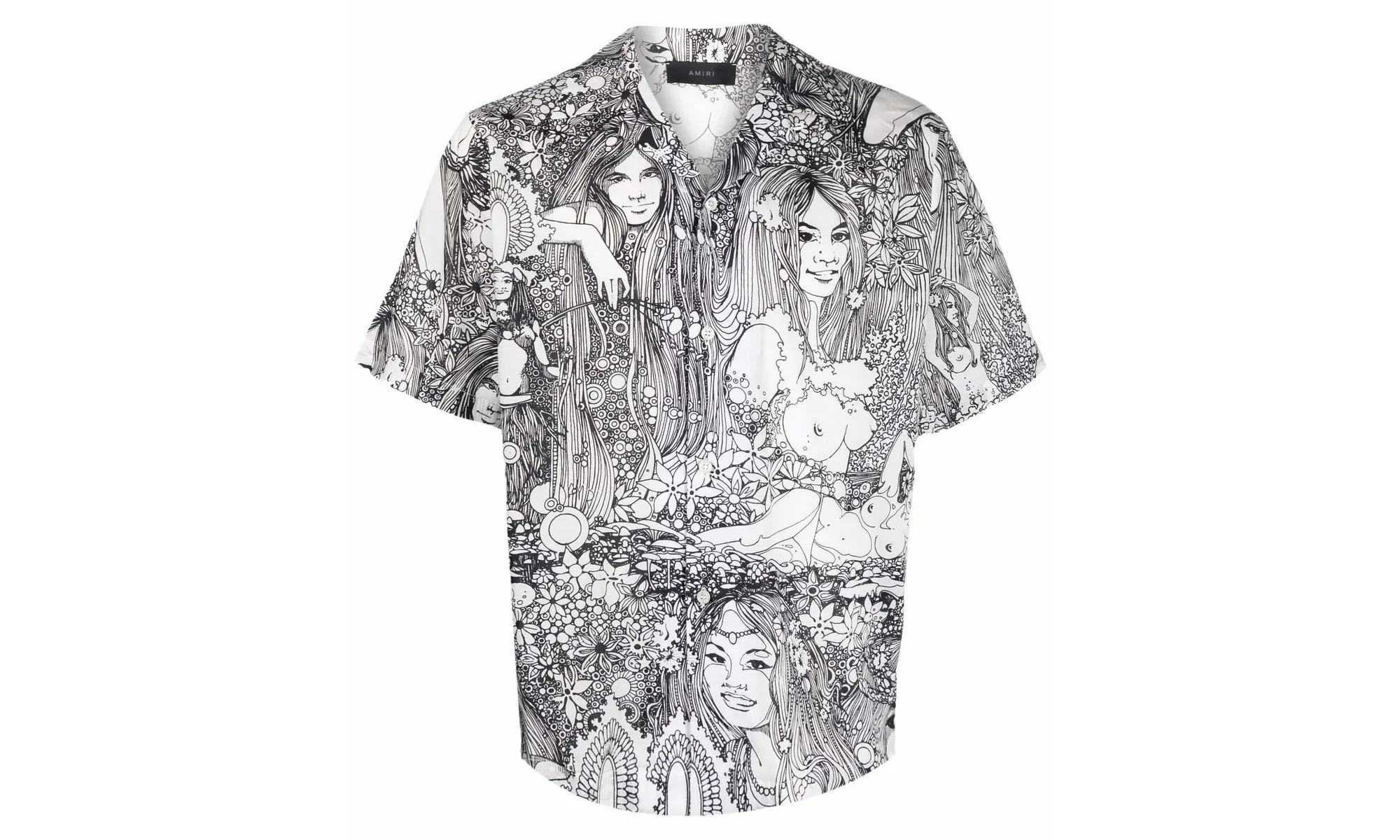 Girl Lined Button Down Shirt "White / Black" MSS024 001
