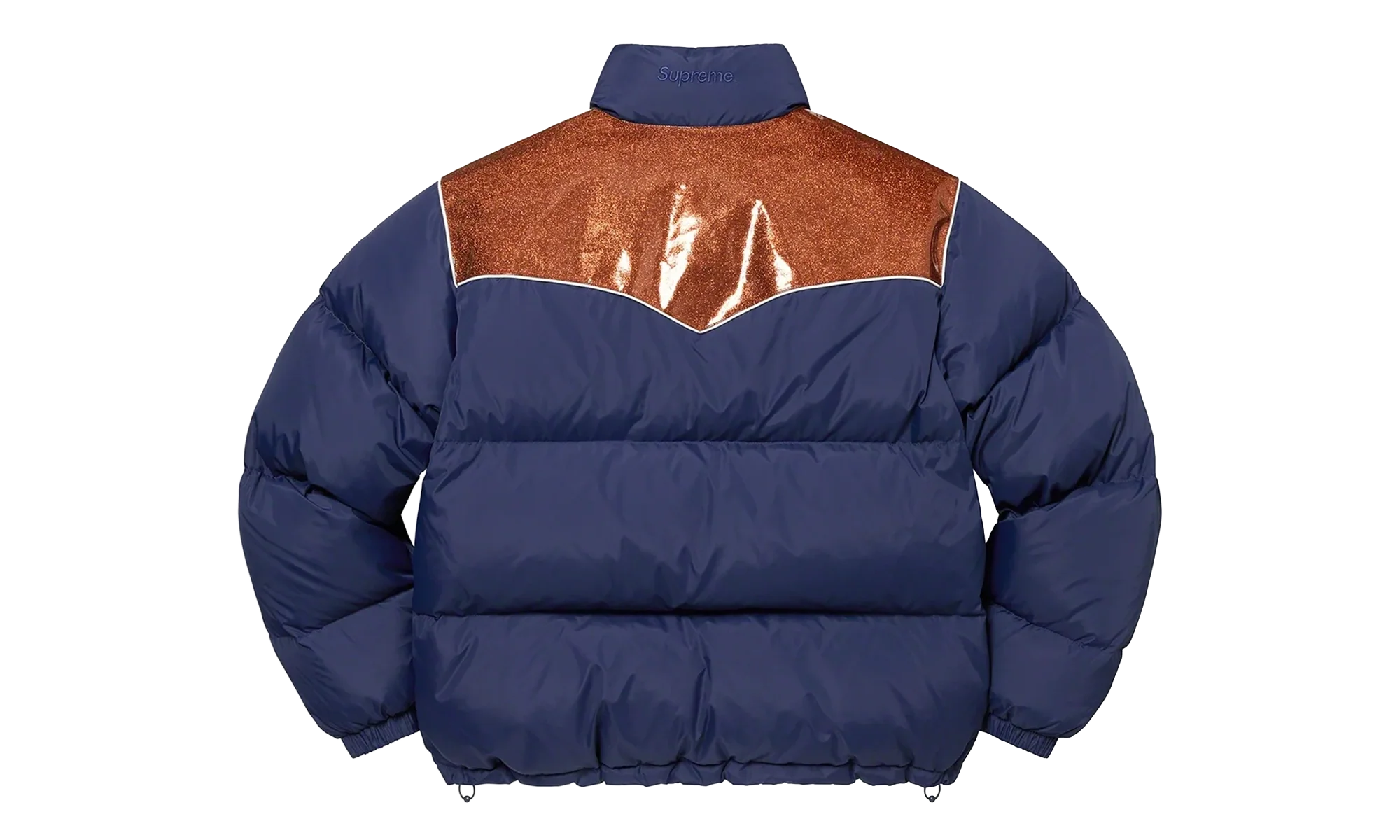 Glitter Yoke Down Puffer Jacket "FW22 - Navy" SU26914 - Image 2