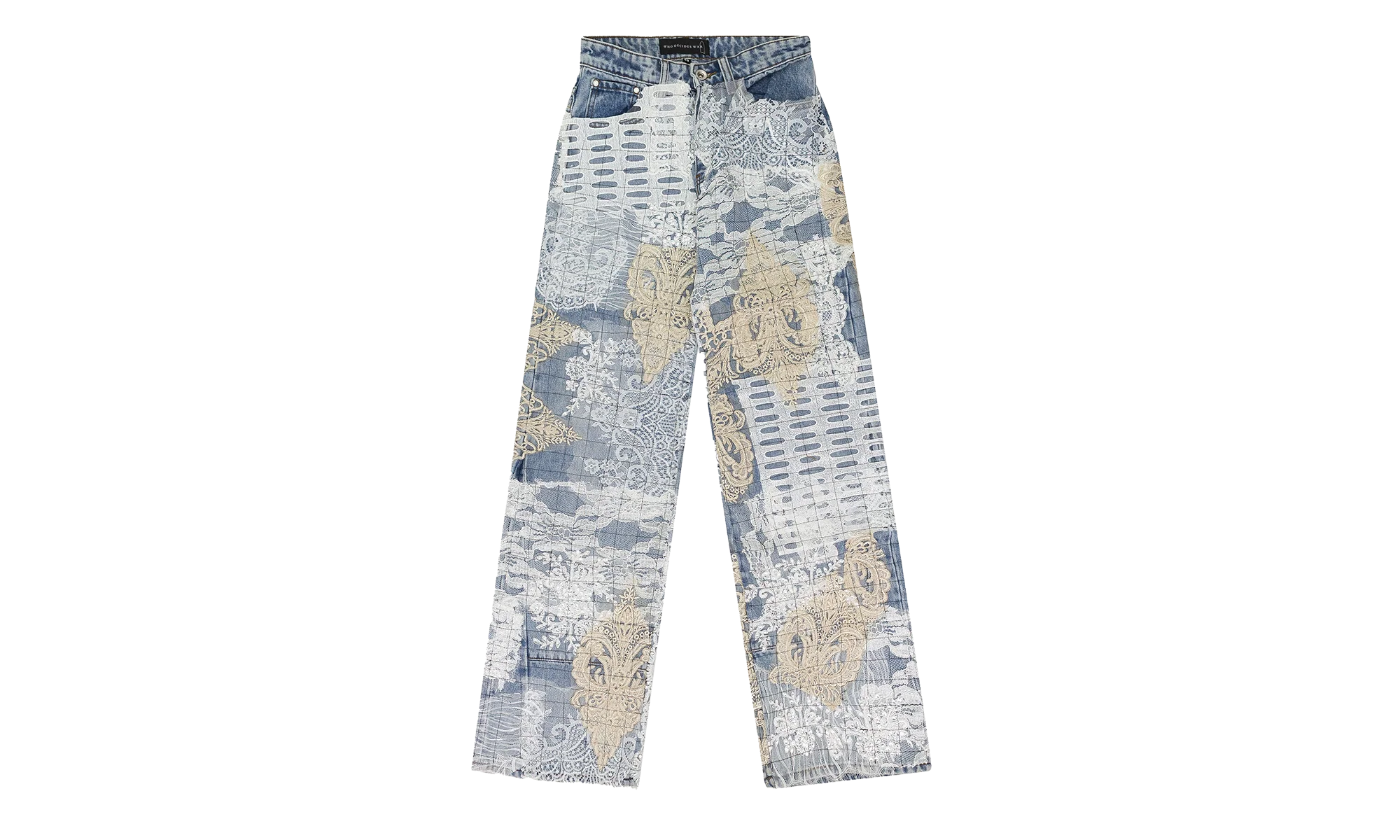 Grid Lace Straight-Fit Jeans "Blue" 11200700008AW23
