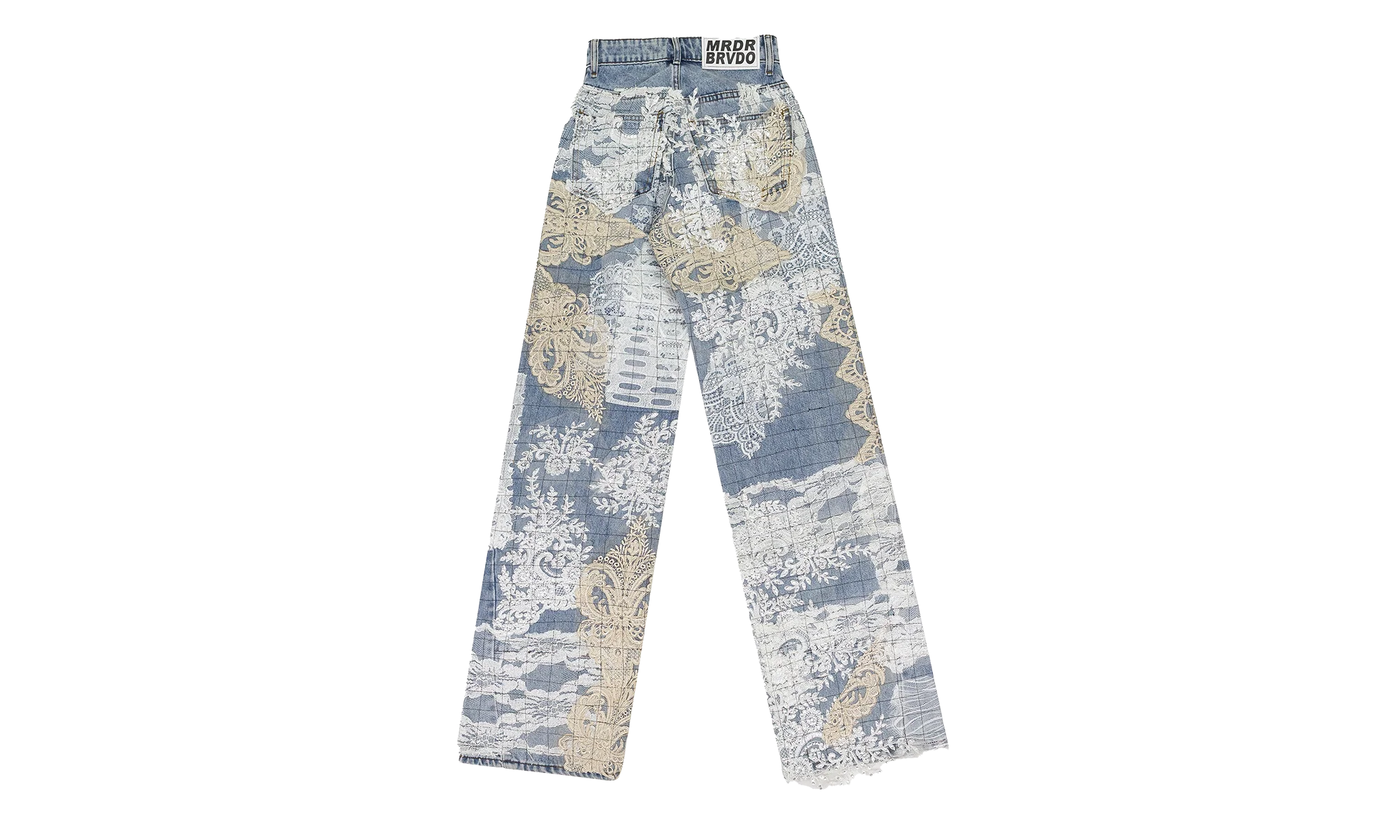Grid Lace Straight-Fit Jeans "Blue" 11200700008AW23 - Image 2
