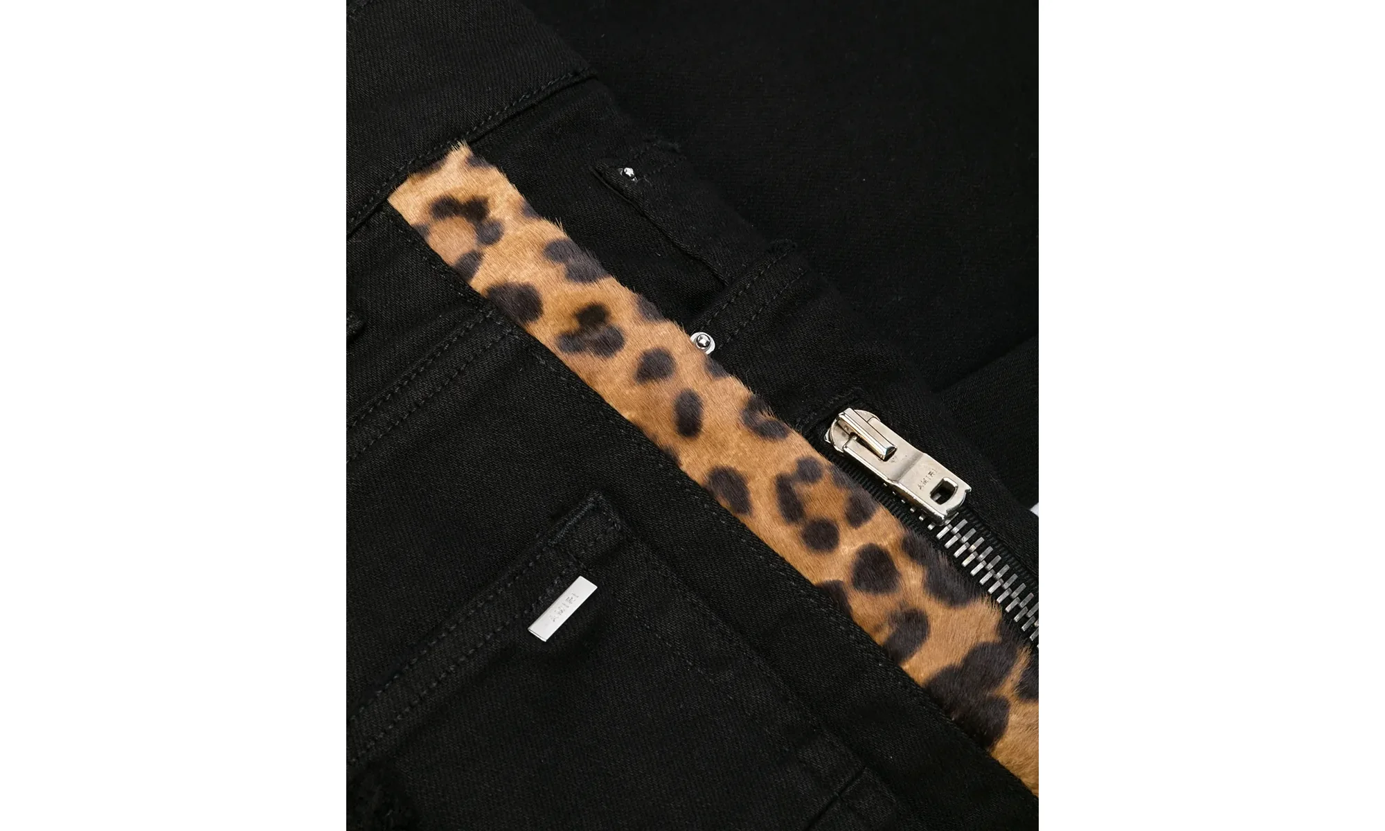 Half Track Broken Jeans "Black Leopard" S0M01154SD BLA - Image 2
