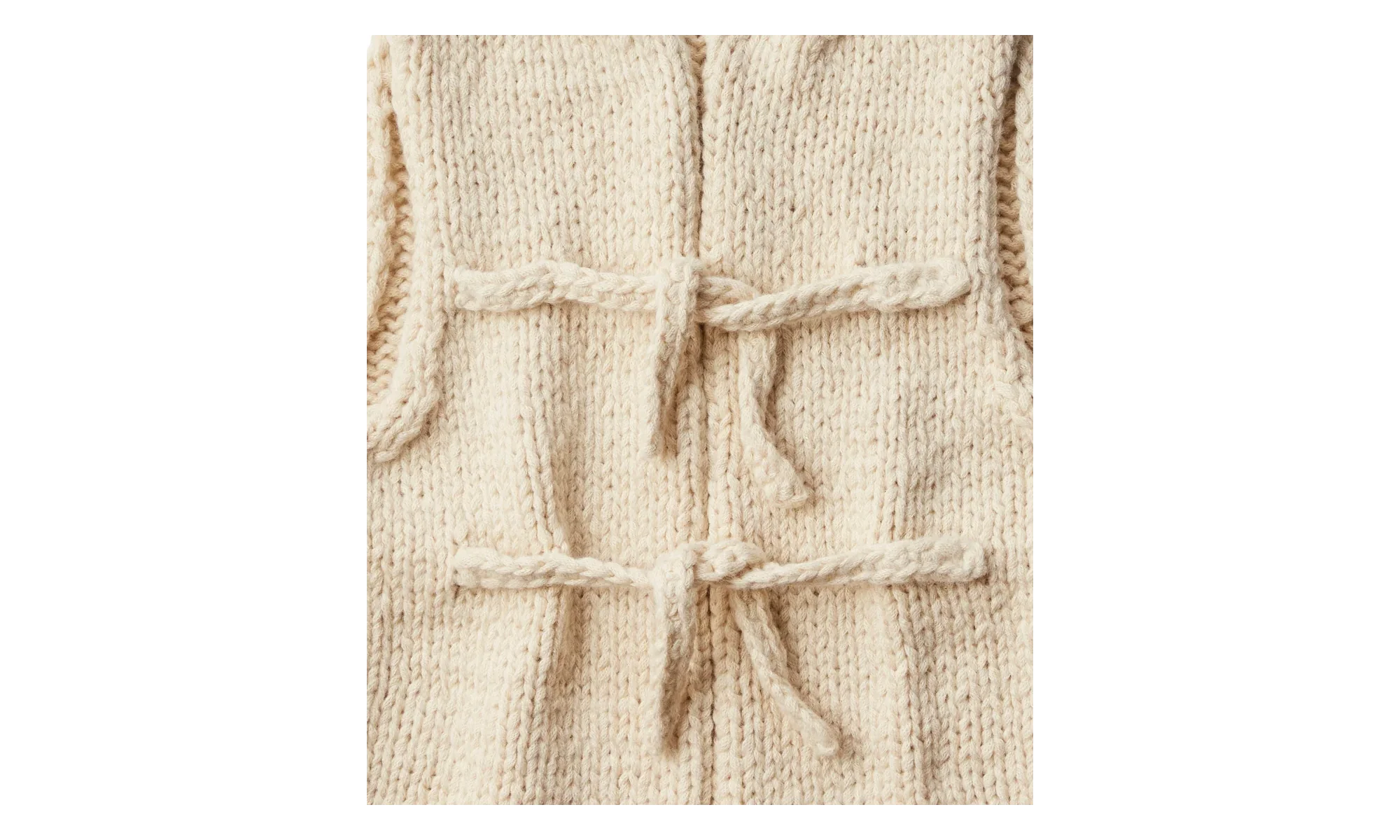 Hand Knit Vest "White" 963978 - Image 2