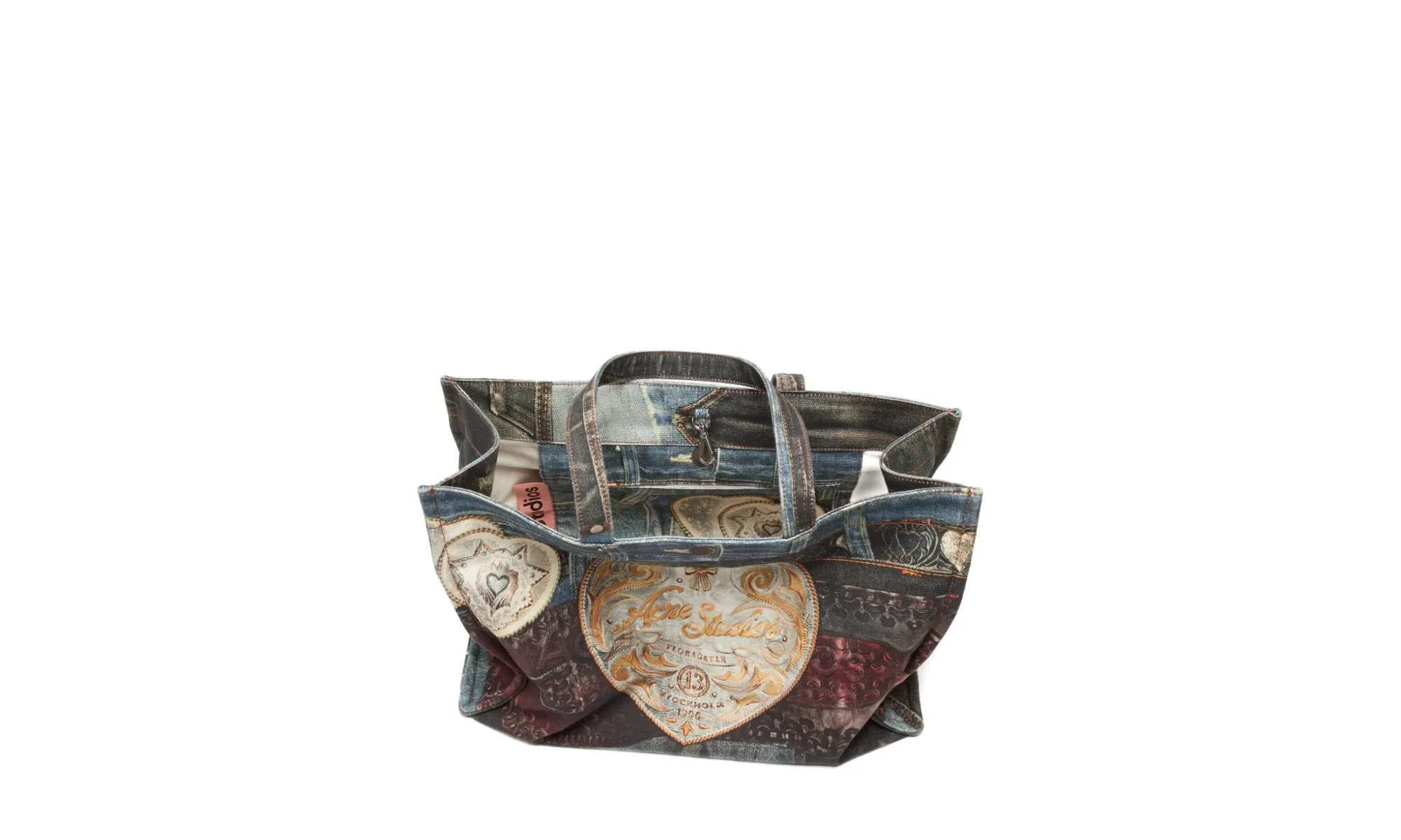 Heart Buckle Logo Shopper Tote "Blue" C10244AIL - Image 3