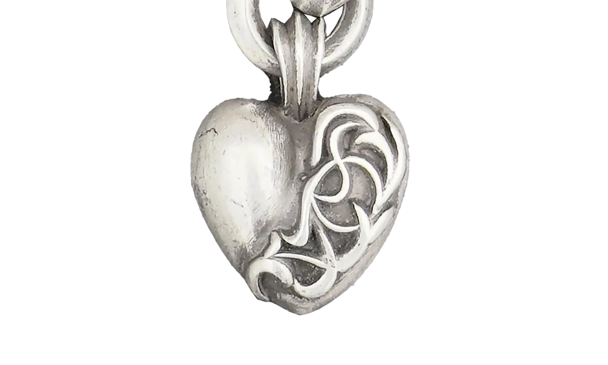 Hearts City Exclusive Floral Heart Pendant "Silver" CHRM0552 - Image 2