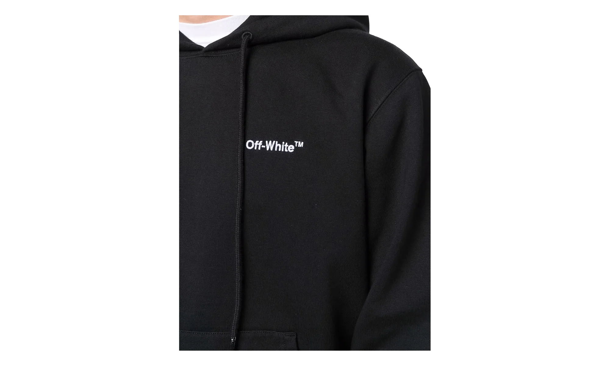 Helvetica Slim Hoodie "Black" OMBB097C99FLE0071001 - Image 2
