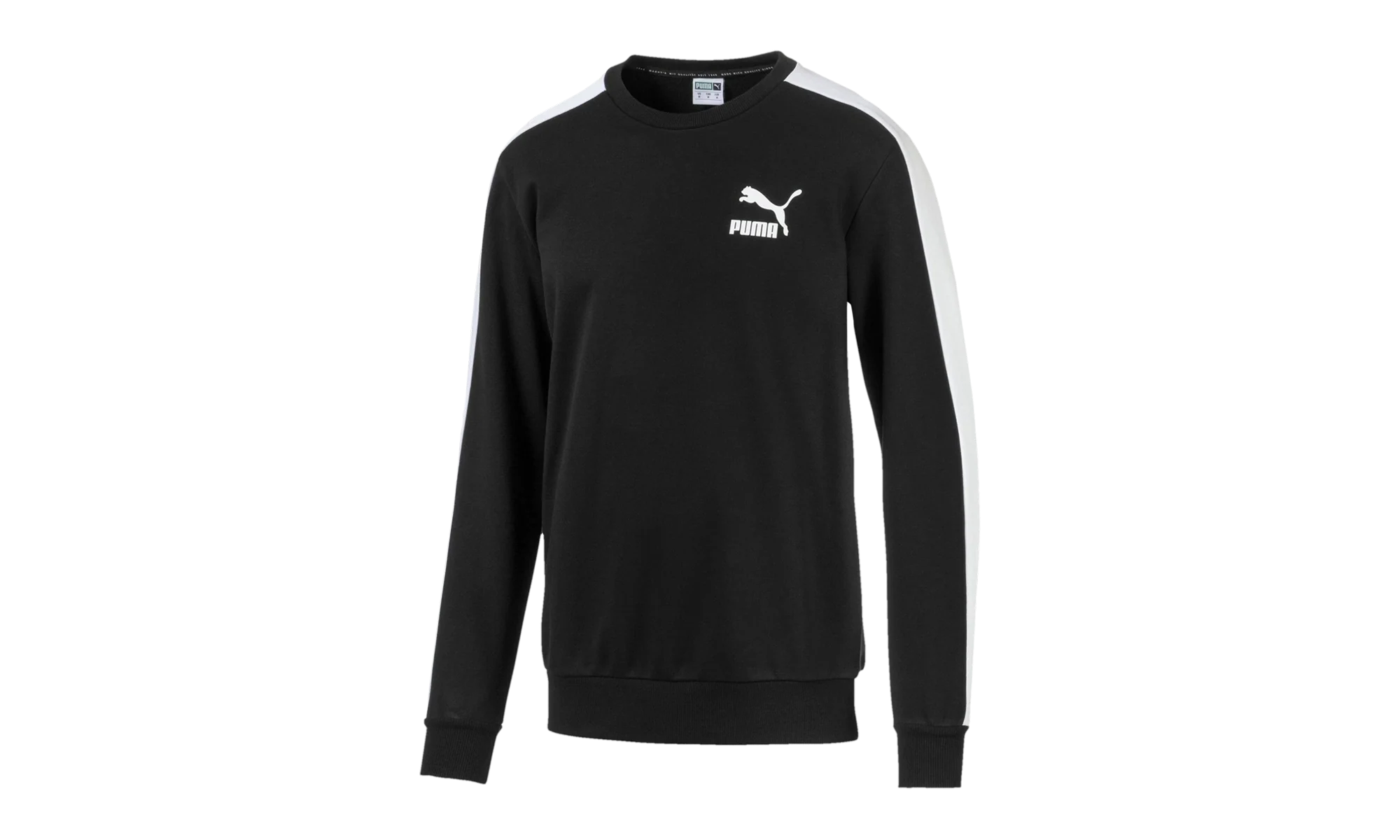 ICONIC T7 FLEECE CREWNECK SWEATSHIRT "Puma Black" 595296 01
