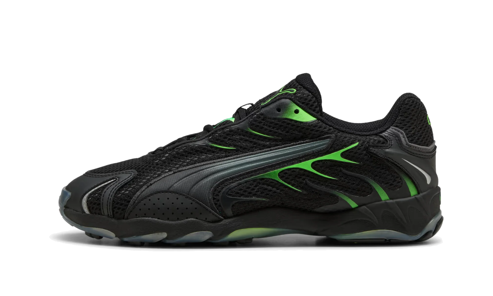 Inhale Sneakers "Black Green Glare" 401560 01