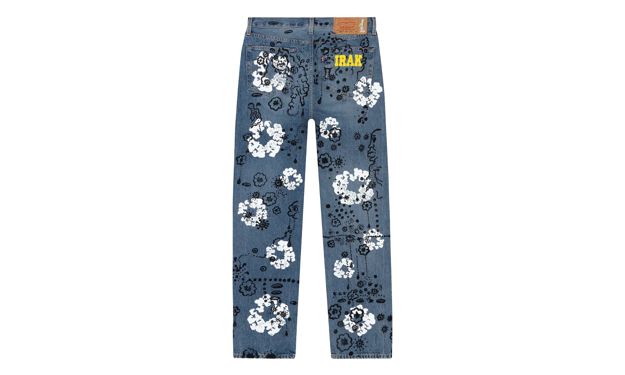Irak Levi's 501 Wreath Logo Jeans "Light Wash / Vintage Indigo / Black" DT294 - Image 2