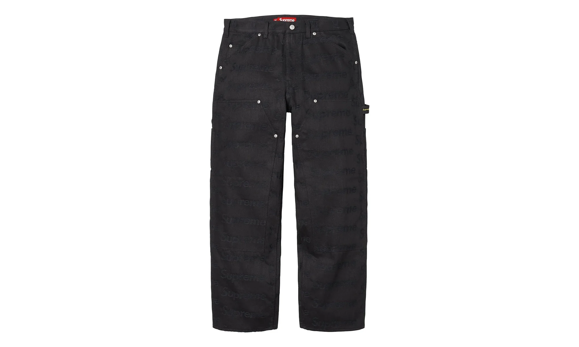 Jacquard Logos Double Knee Denim Painter Jeans "FW25 - Black" SU26911