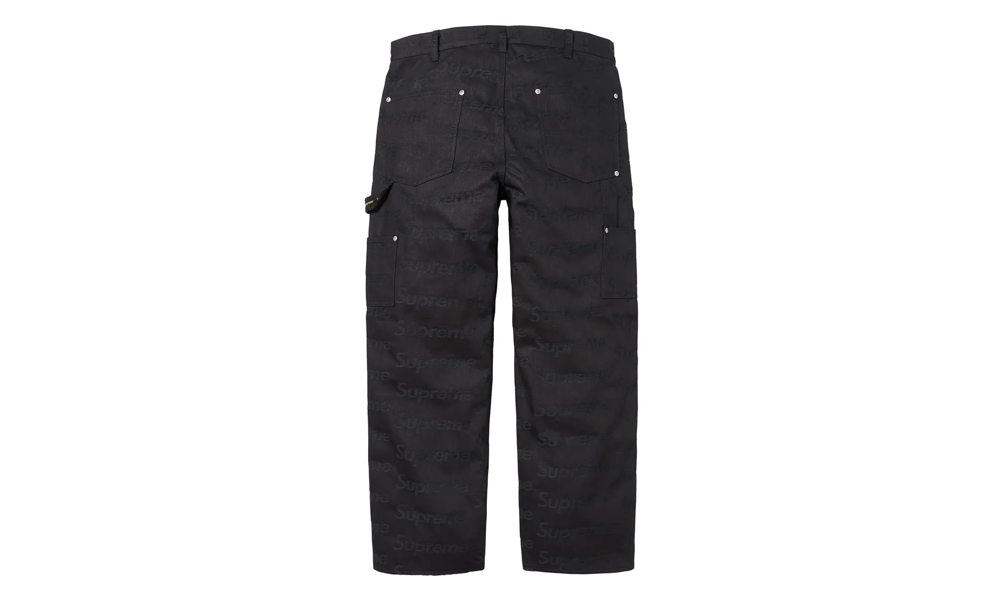 Jacquard Logos Double Knee Denim Painter Jeans "FW25 - Black" SU26911 - Image 2