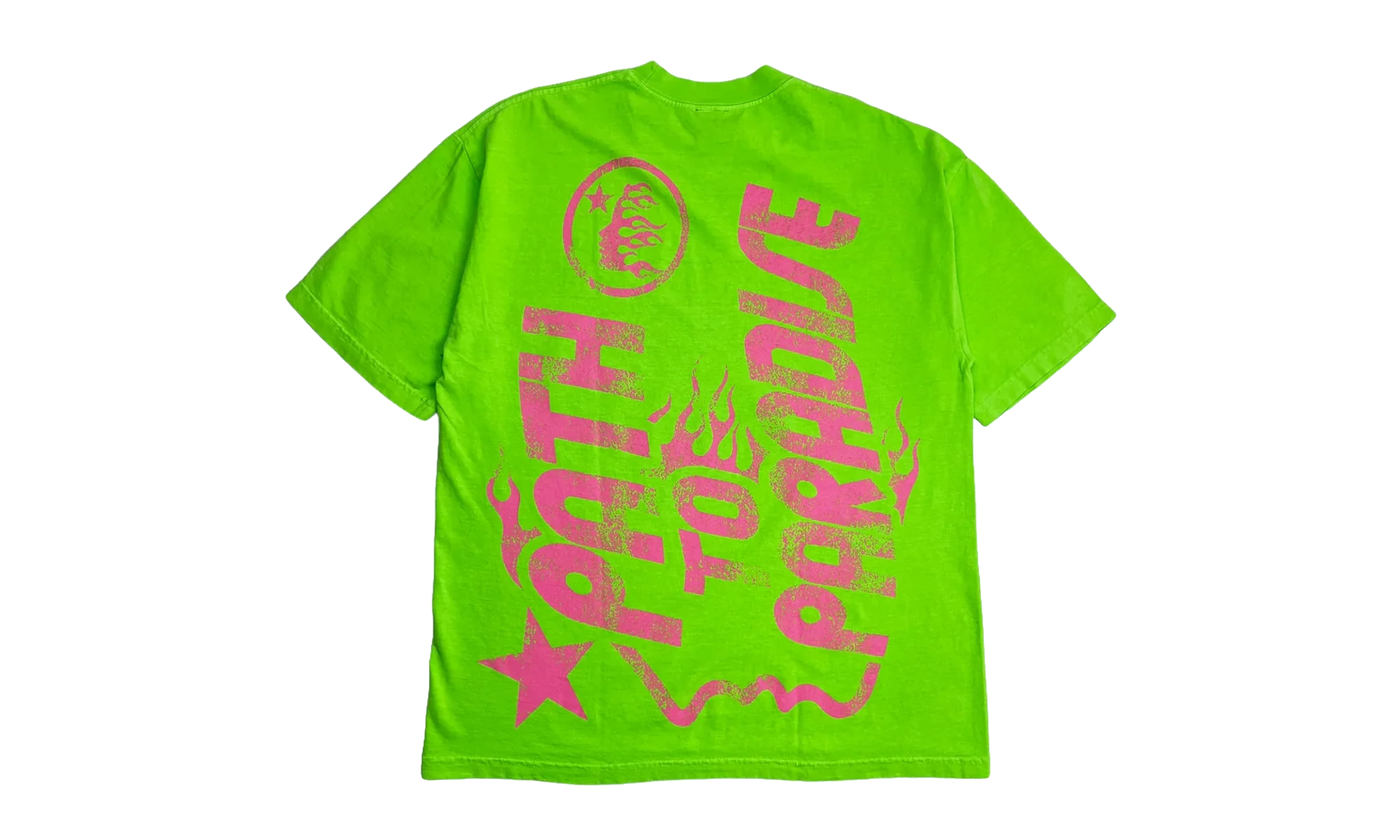 Jesus Emblem T-Shirt "Lime / Neon Green" HSR111 - Image 2
