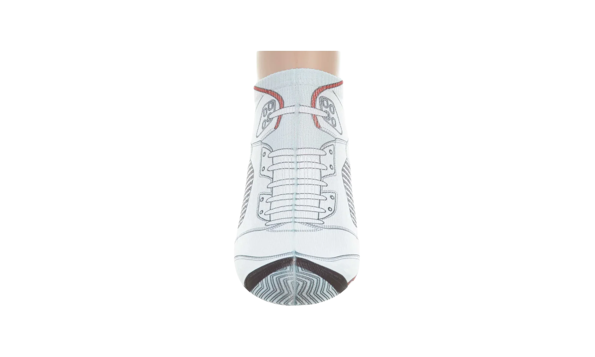 Jordan 5 Retro Bootie Low Cut Ankle Socks "White" 519600 100 - Image 3