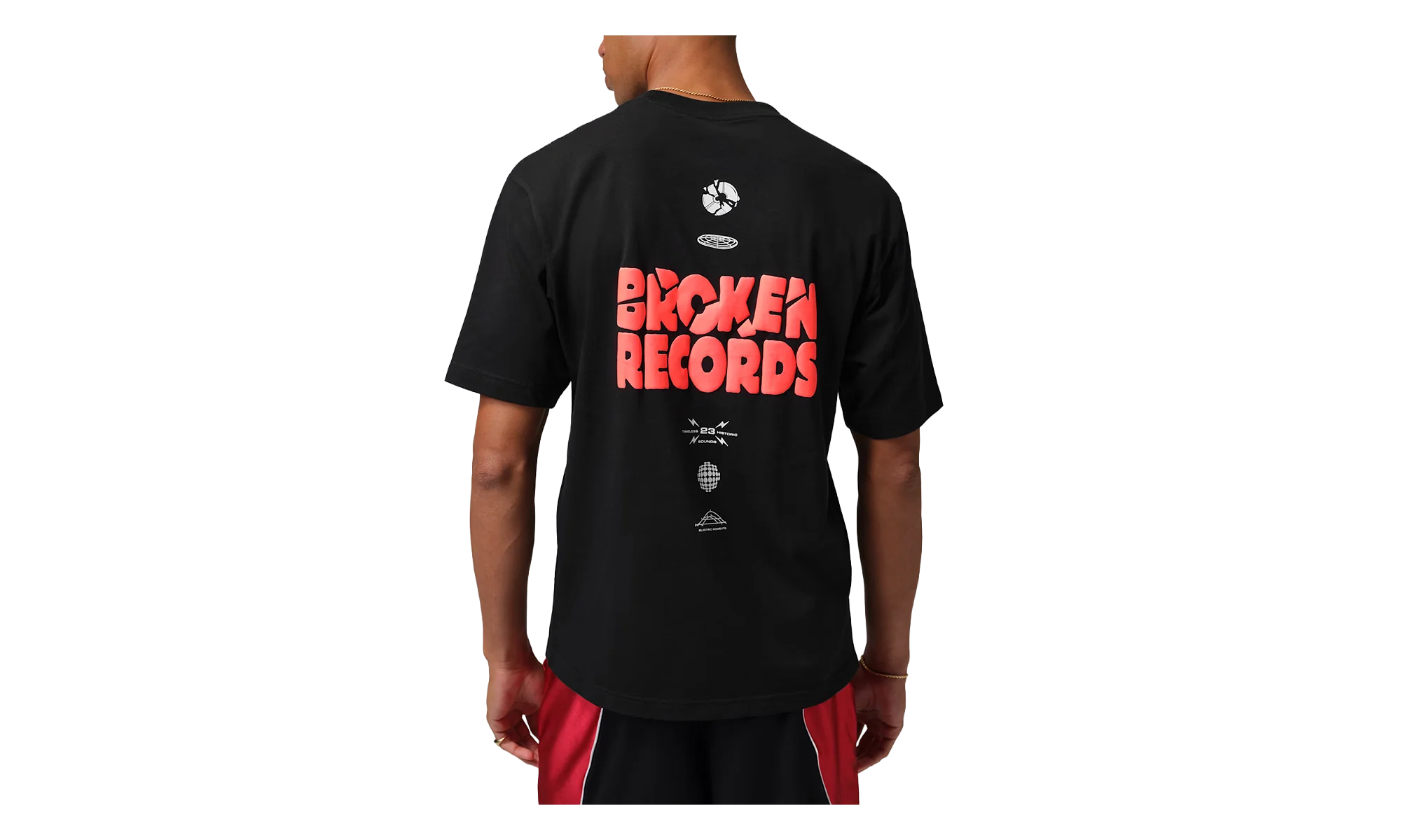 Jordan Broken Records Graphic T-Shirt "Black / Infrared 23" IF3055 010 - Image 2
