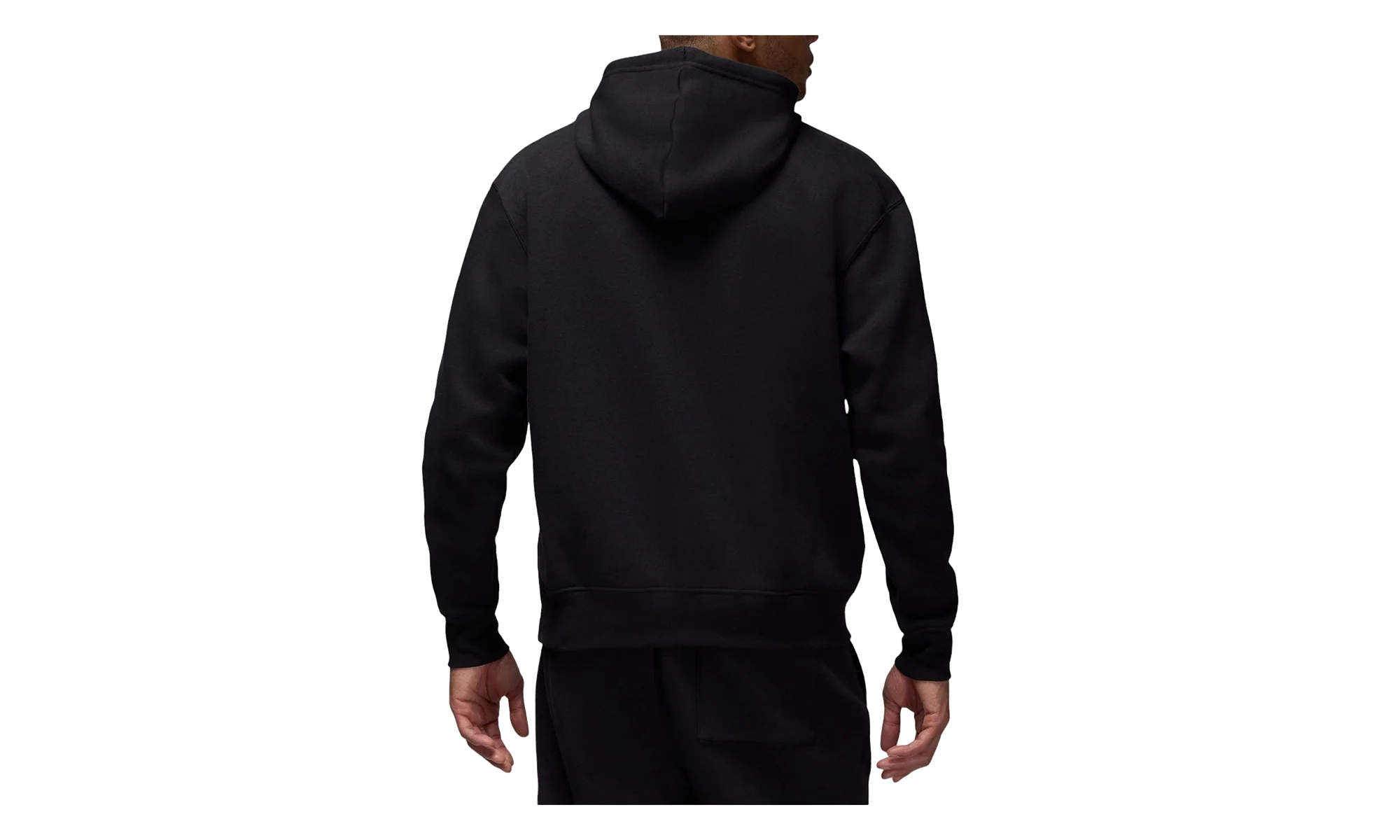 Jordan Essentials Fleece Hoodie "Black / Gym Red / Gym Red" FD7545 013 - Image 2